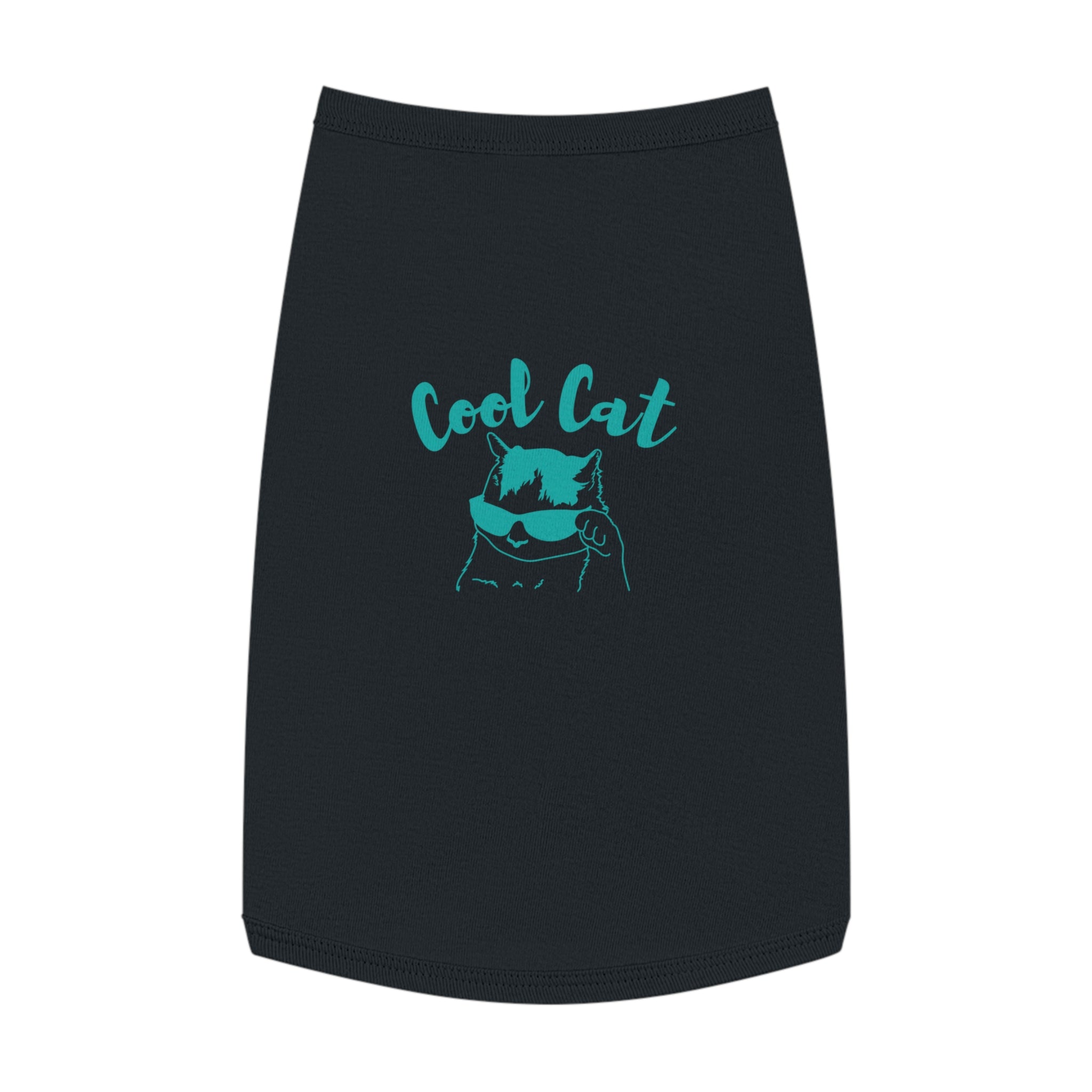 Cool Cat Pet Tank Top — Teal "Cool Cat" Graphic Dog & Cat Shirt