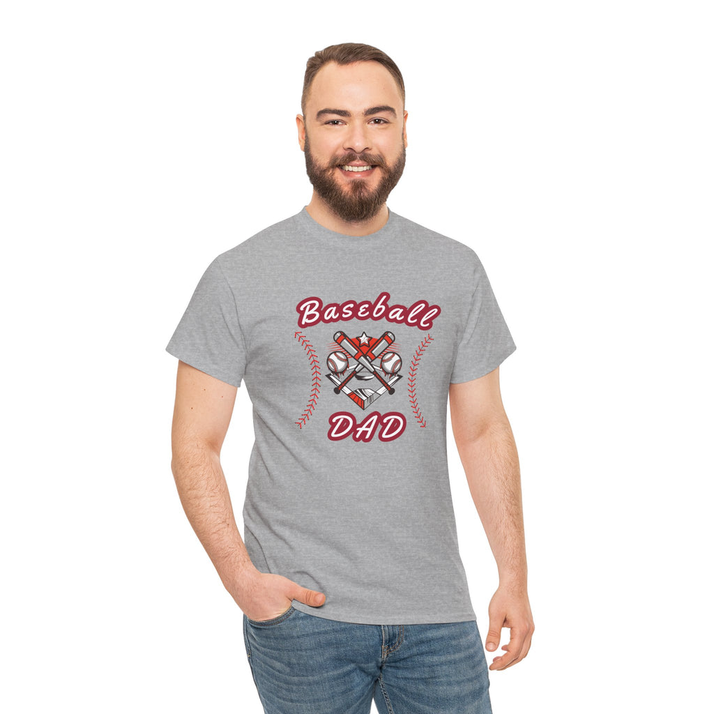 Baseball Dad T-Shirt – Vintage Crossed Bats & Glove Tee for Sports Fans, Father's Day Gift