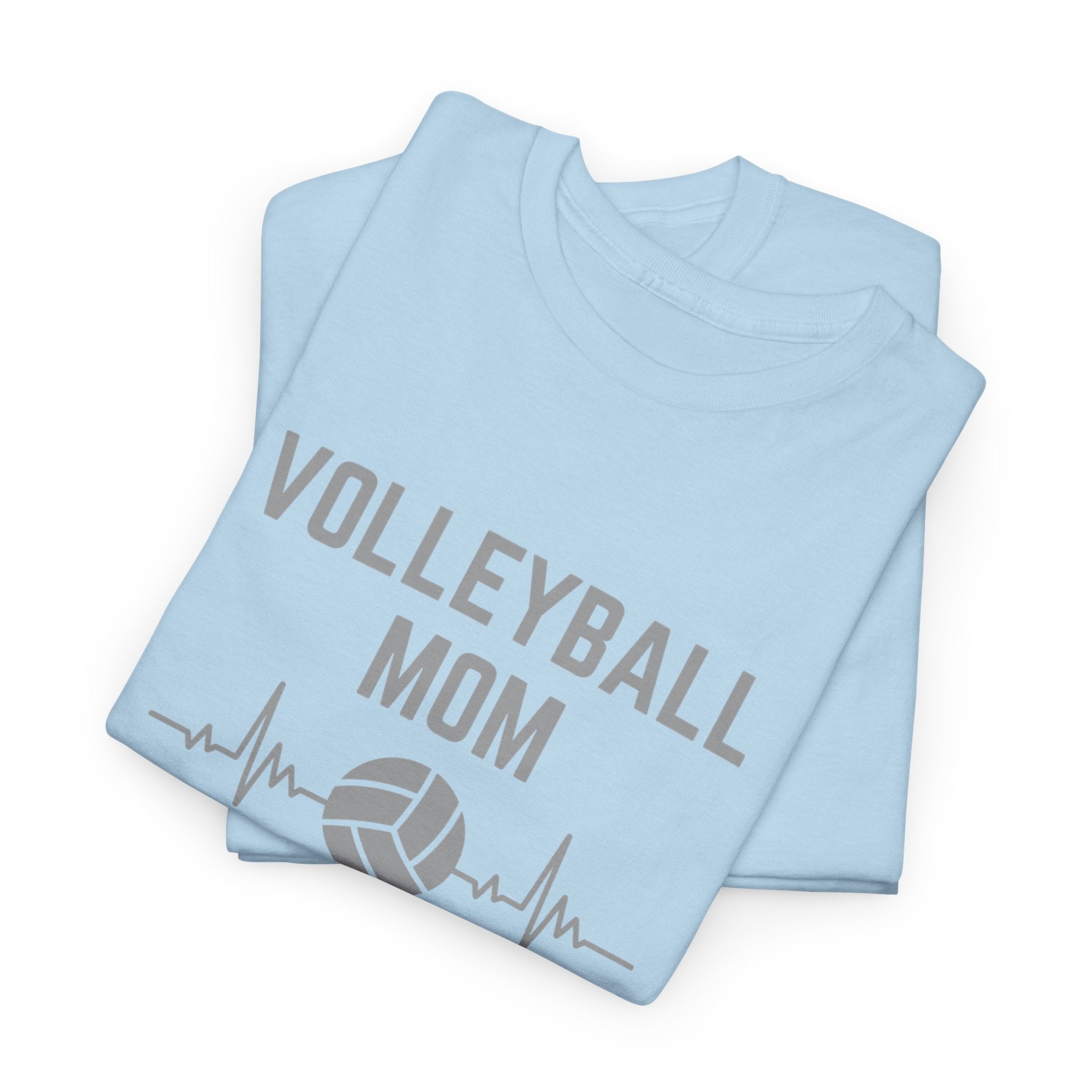 Volleyball Mom T-Shirt — Heartbeat Volleyball Tee for Proud Moms