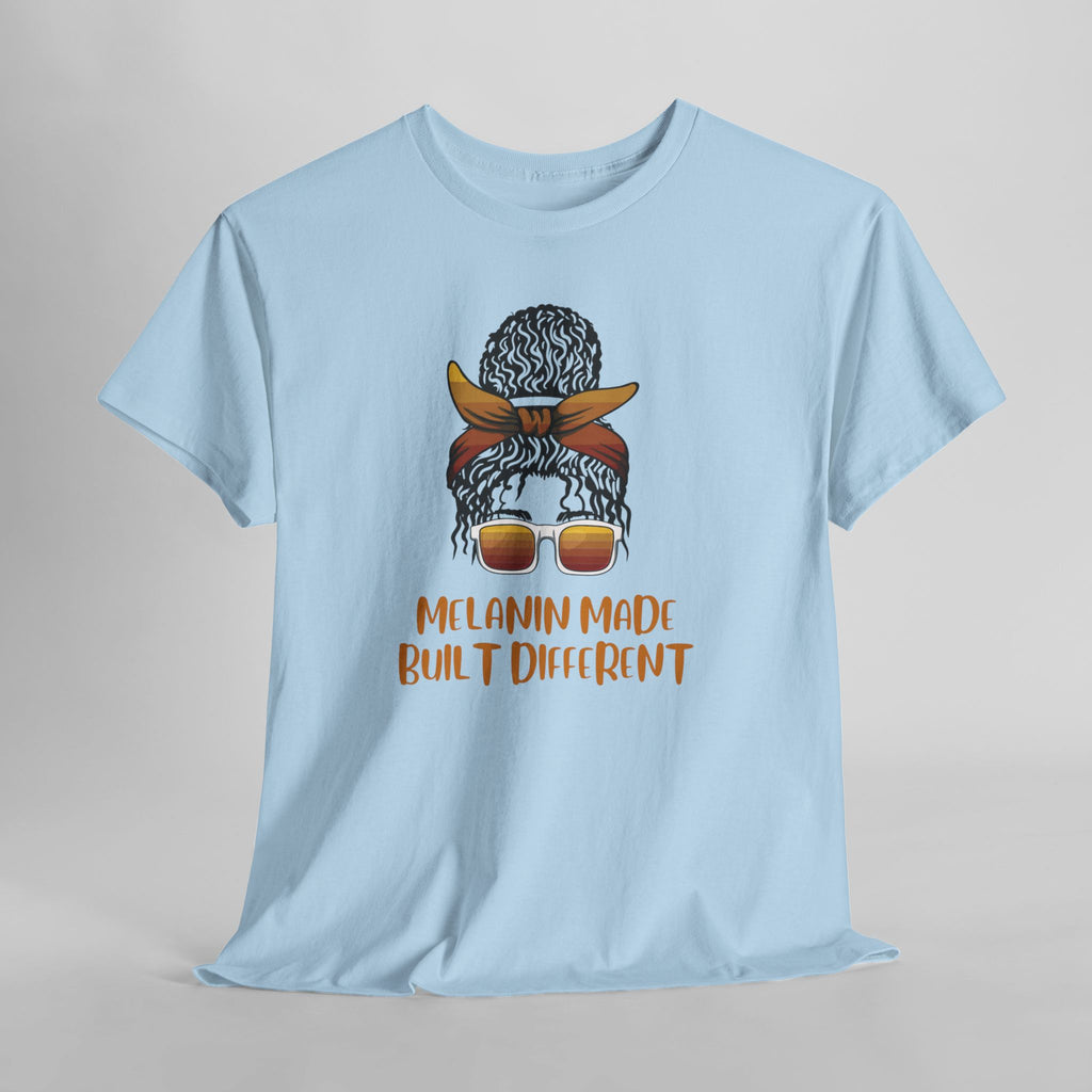 T-Shirt — "Melanin Made, Built Different" Graphic Tee