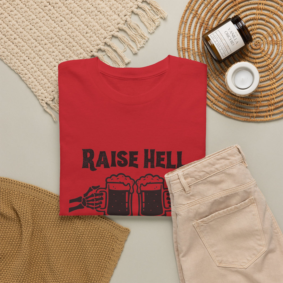 Raise Hell and Raise a Glass T-Shirt — Cheers Beer Drinking Tee