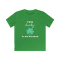 Kids Tee — "Too Lucky To Be Pinched" St. Patrick's Day Shamrock Shirt