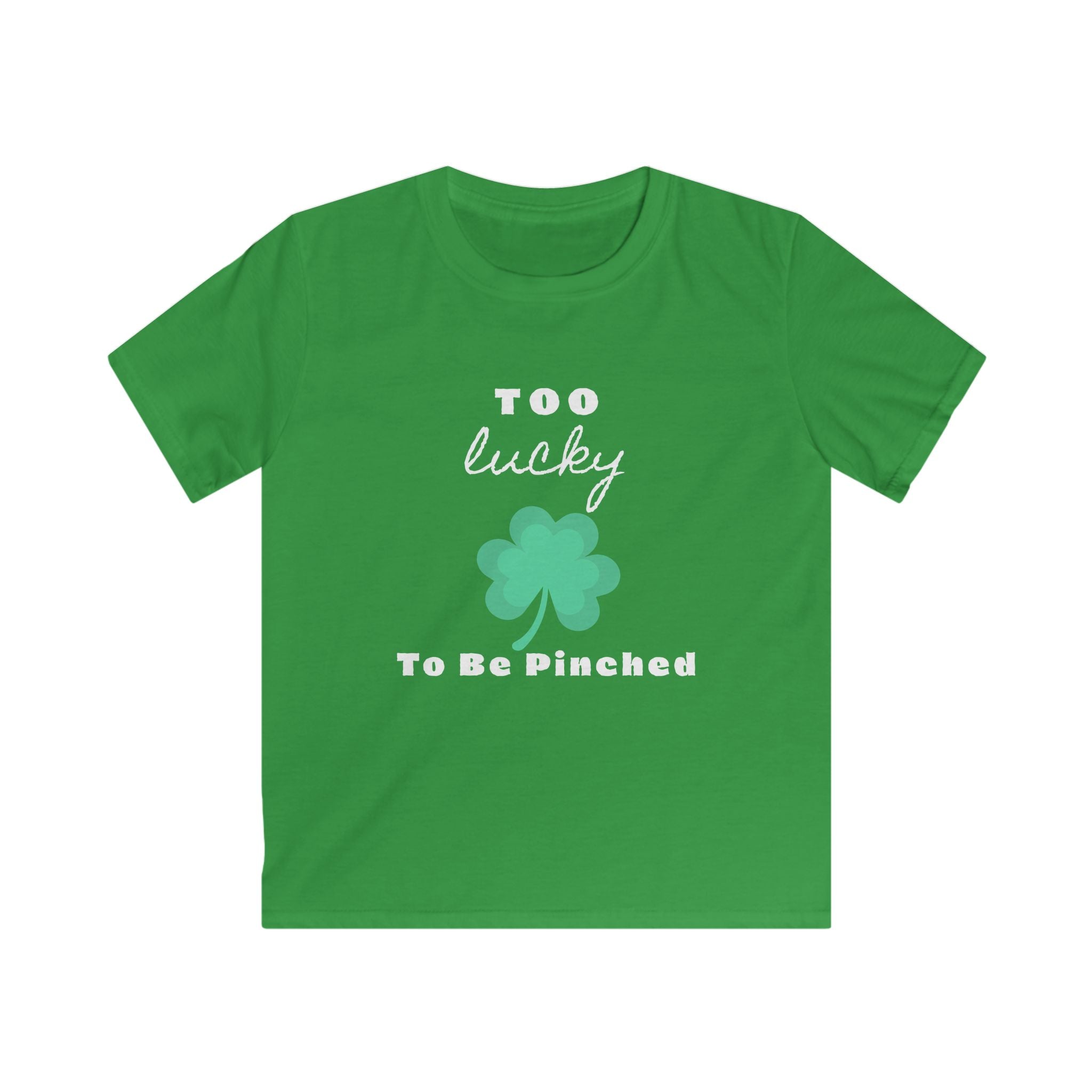 Kids Tee — "Too Lucky To Be Pinched" St. Patrick's Day Shamrock Shirt