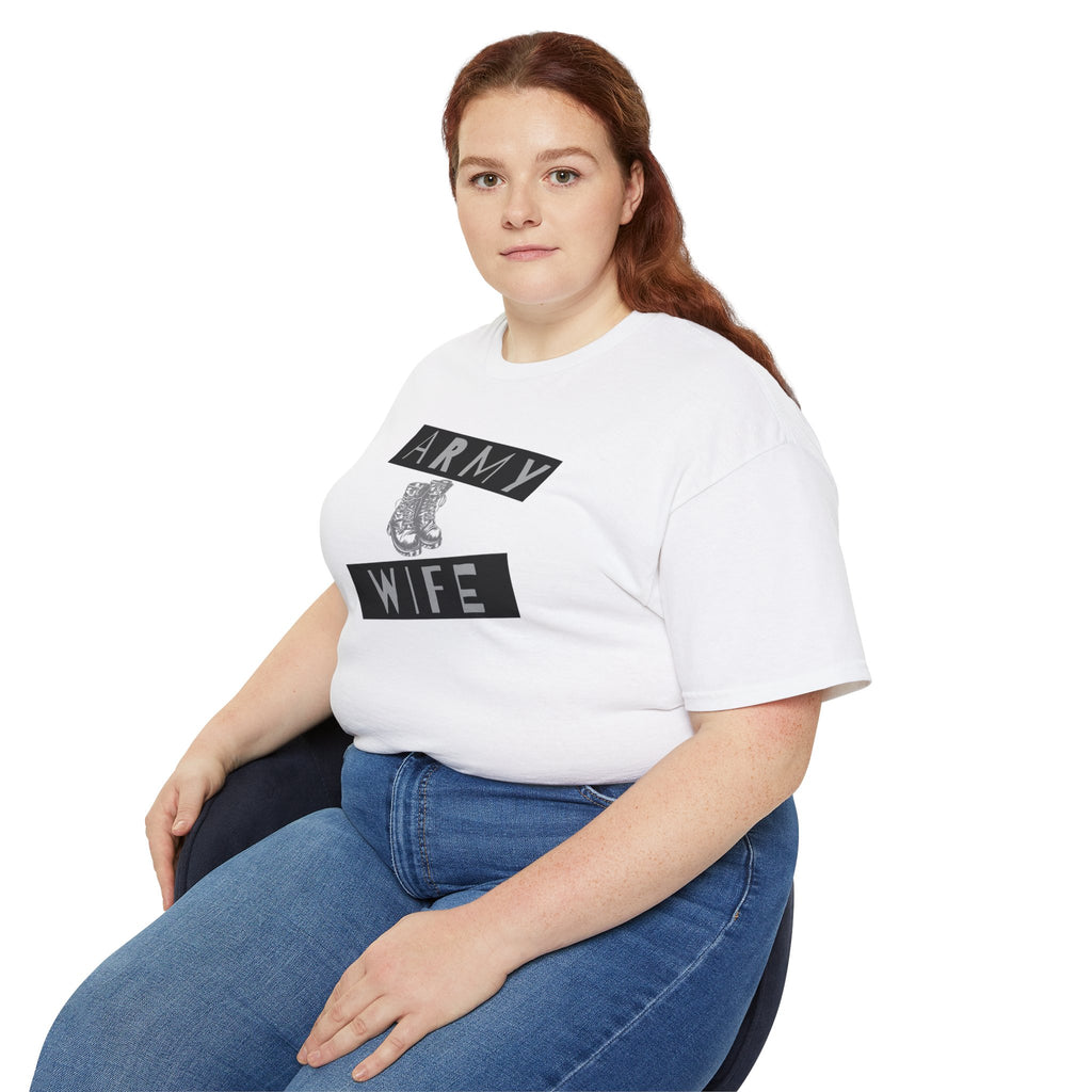 Army Wife T‑Shirt — Military Wife Tee with Combat Boot Graphic
