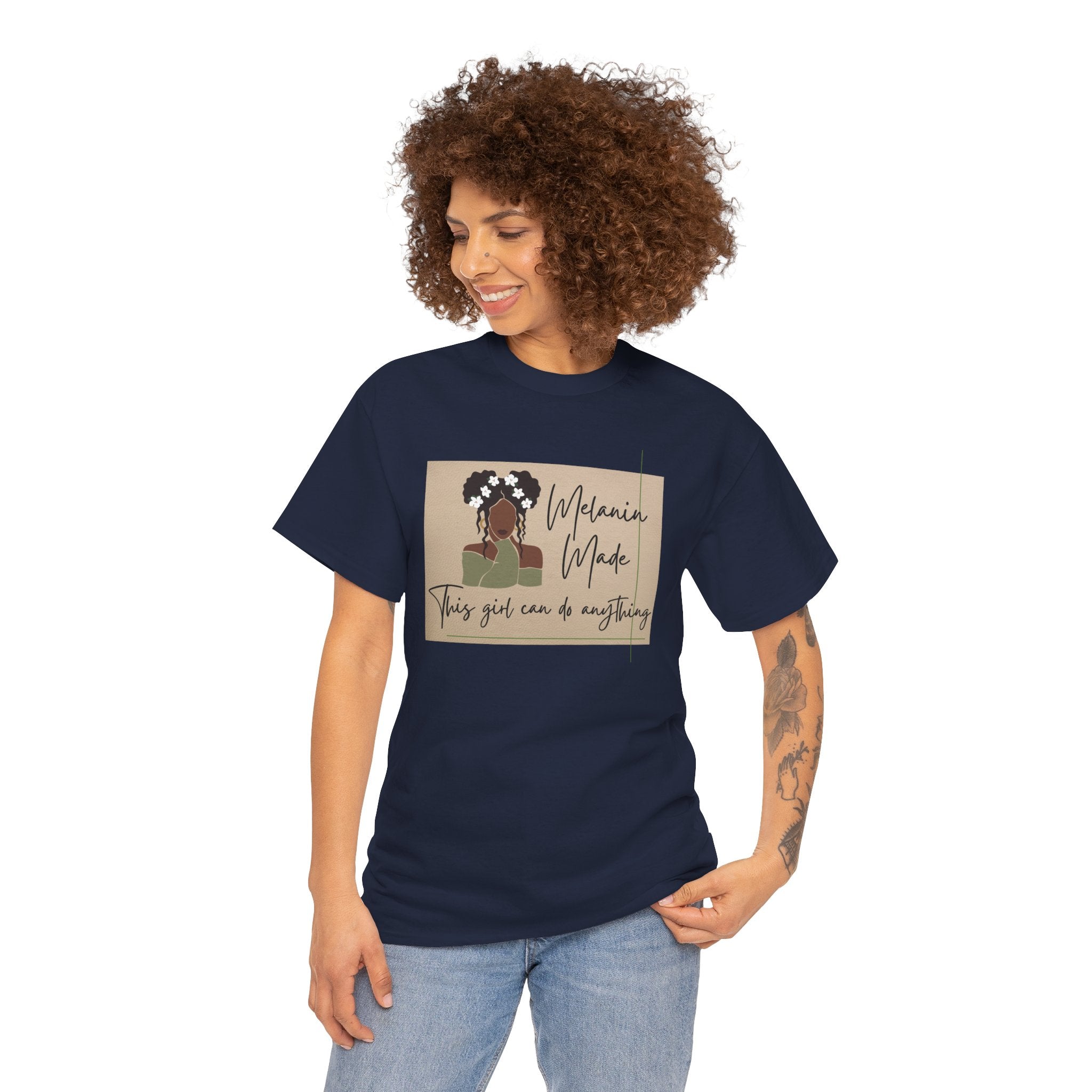 Inspirational Melanin Made Tee — "This girl can do anything"