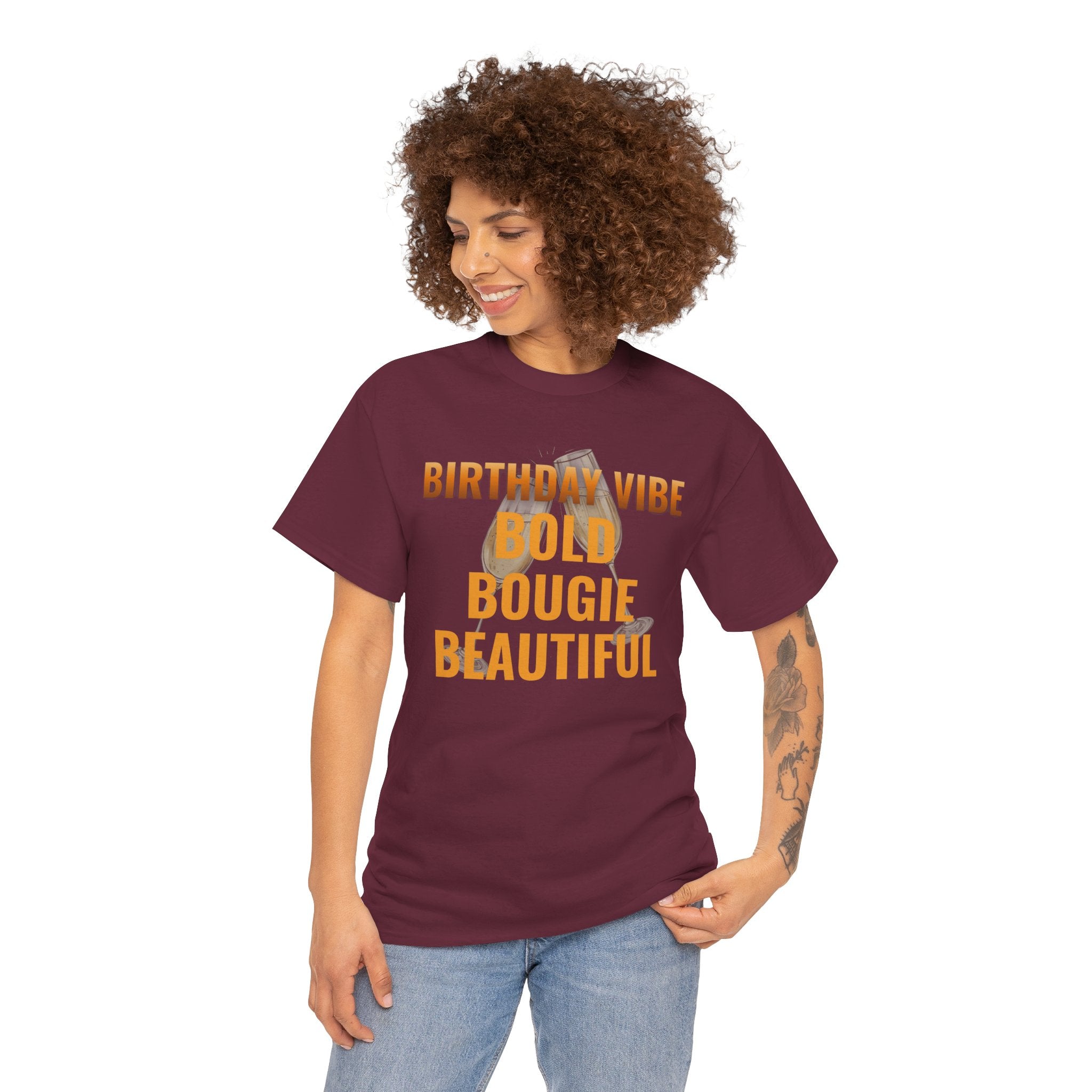 Birthday Vibe Tee — "Bold Bougie Beautiful" Graphic T-Shirt