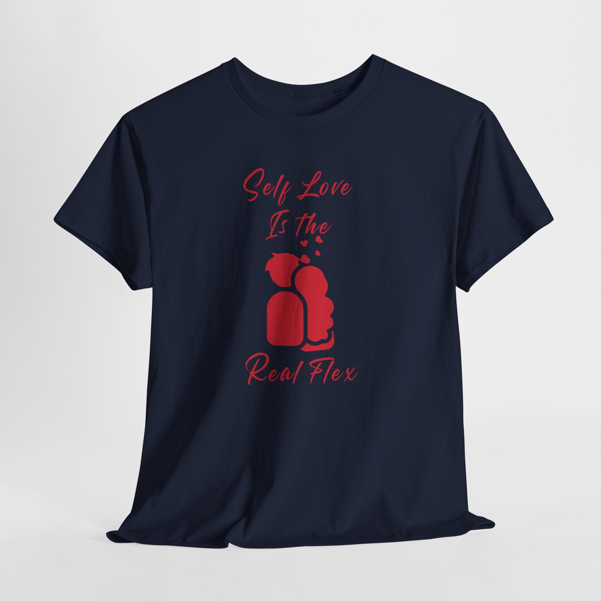 T-Shirt — "Self Love Is The Real Flex" Romantic Couple Graphic Tee