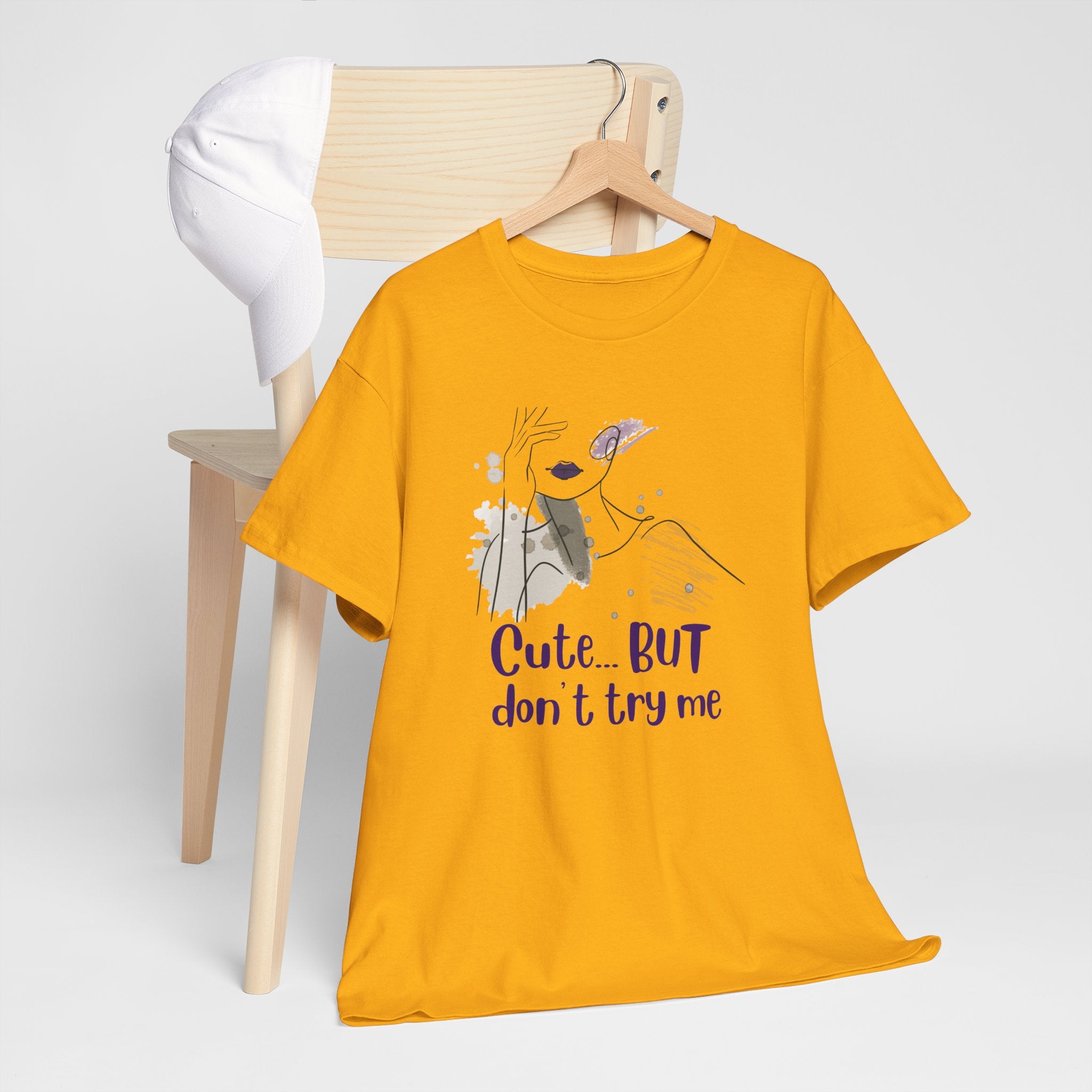 T‑Shirt — Cute… but don’t try me | Minimal Floral Graphic Tee