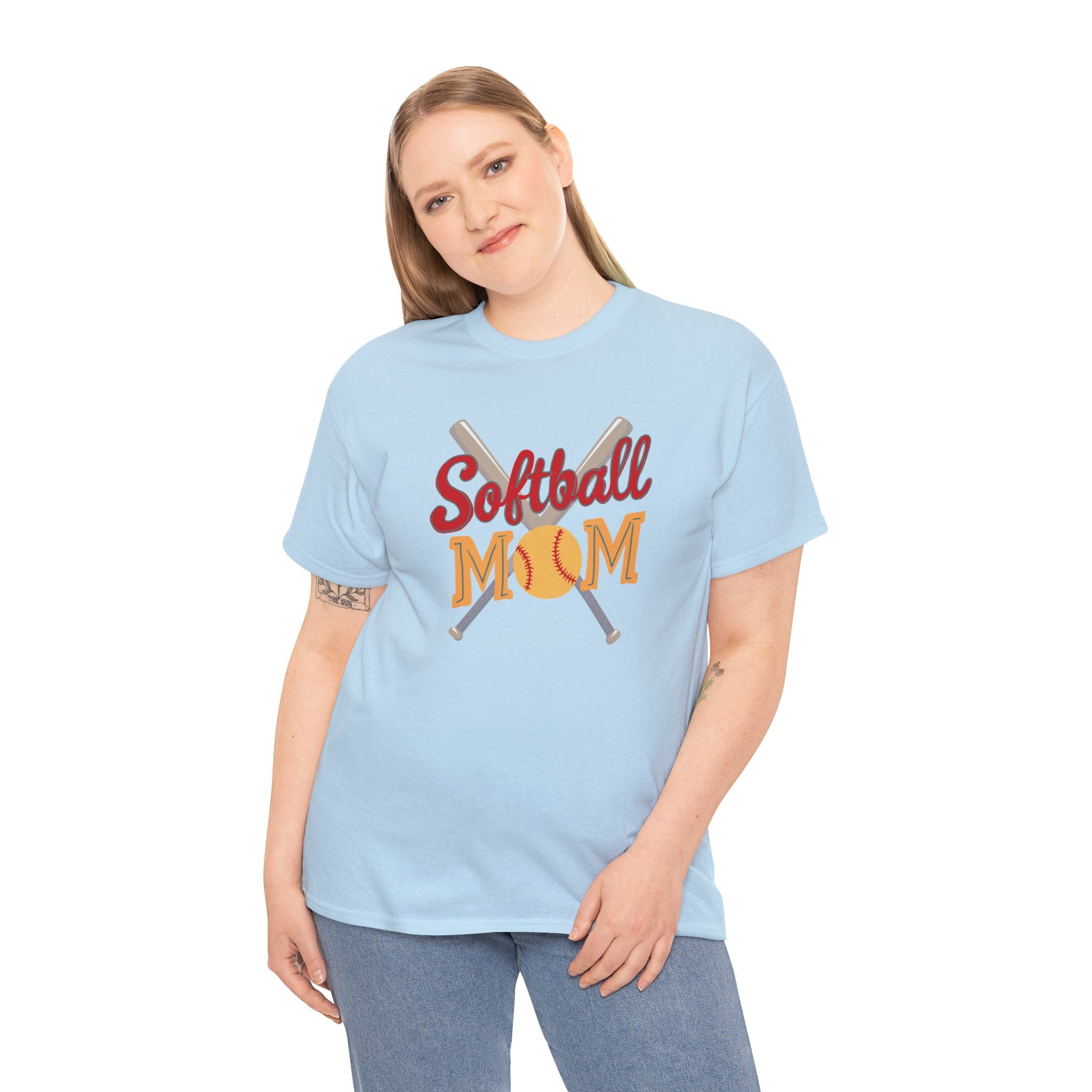 Softball Mom T‑Shirt — Retro Crossed Bats & Ball Tee for Proud Moms