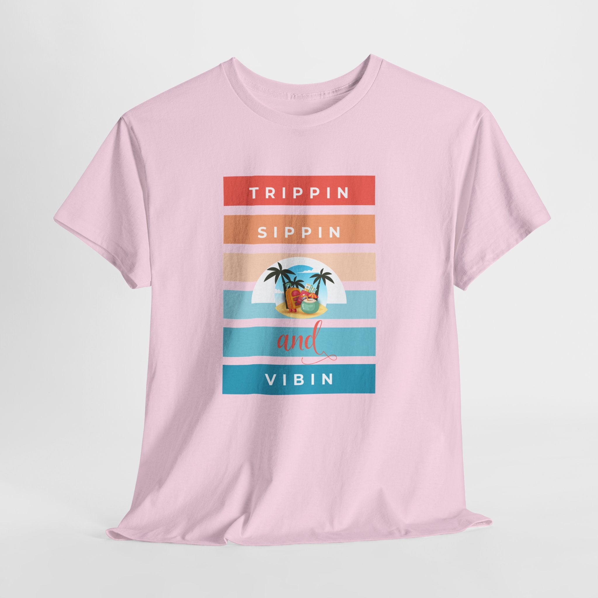Trippin Sippin and Vibin Tropical Tee