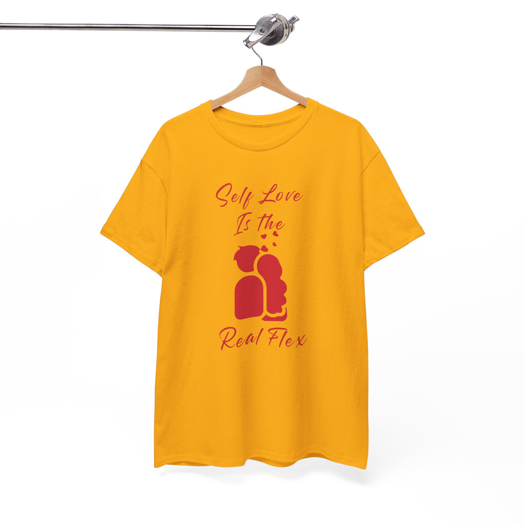 T-Shirt — "Self Love Is The Real Flex" Romantic Couple Graphic Tee