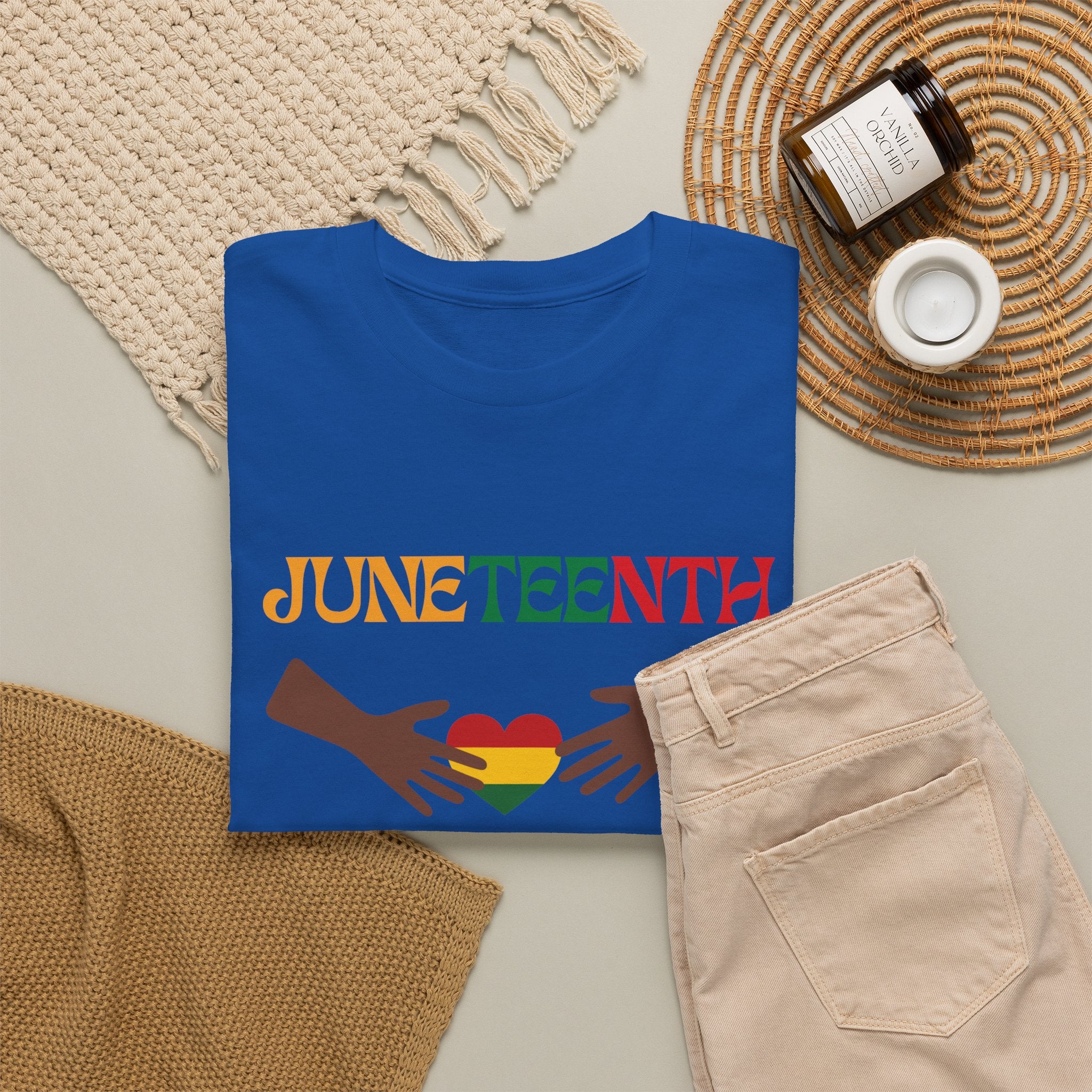 Juneteenth 1865 T-Shirt — Black History Celebration Tee with Heart & Hands Design