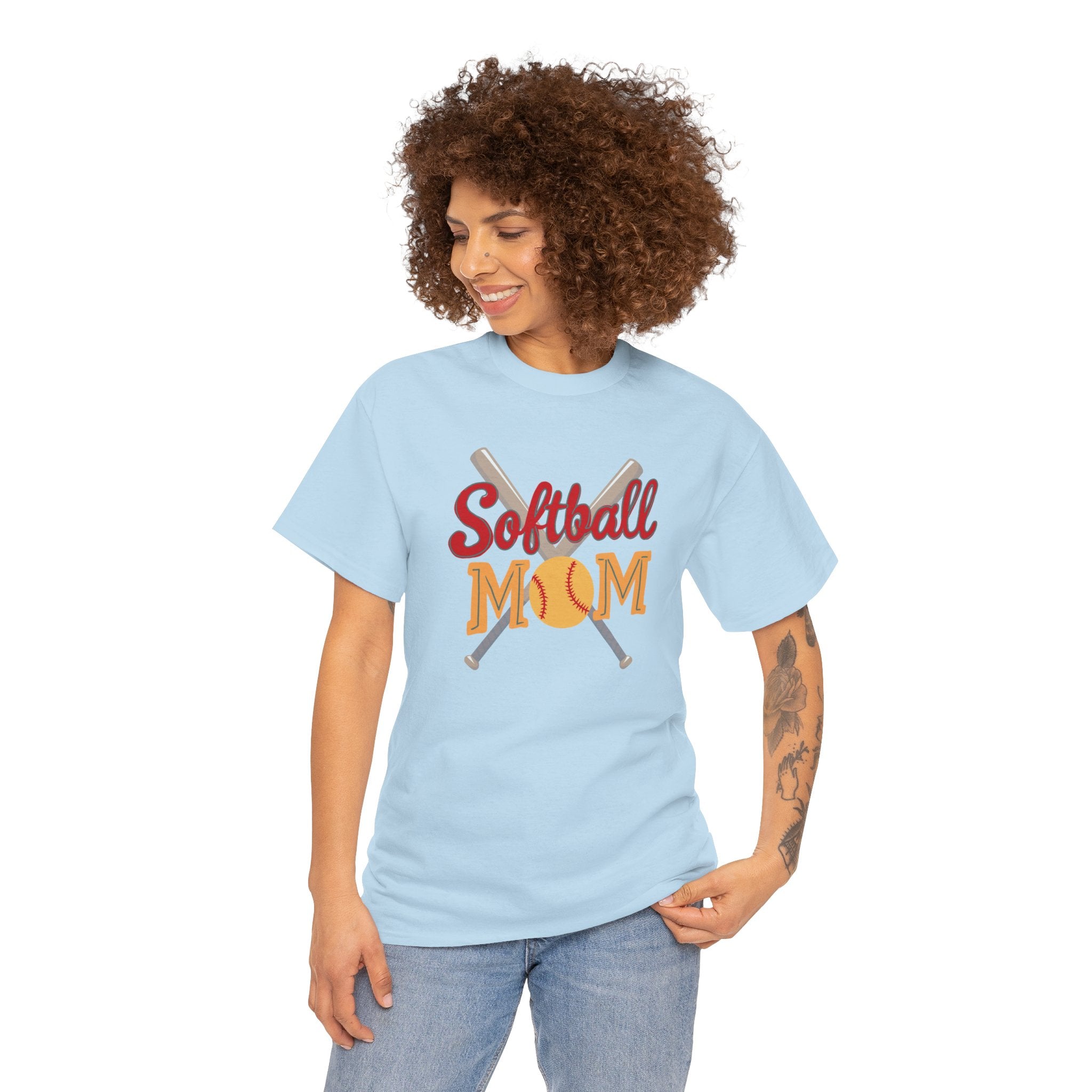 Softball Mom T‑Shirt — Retro Crossed Bats & Ball Tee for Proud Moms