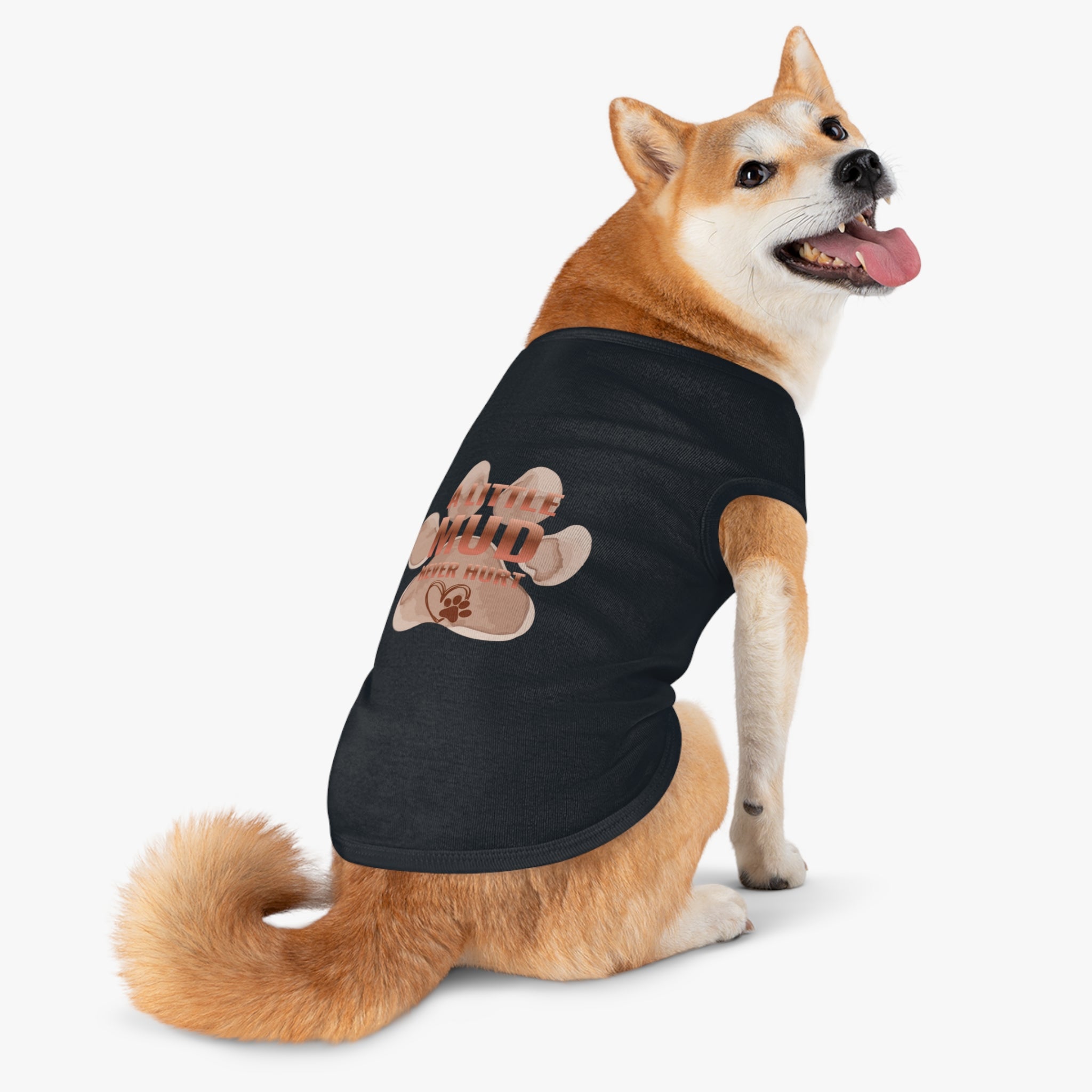Pet Tank Top — "A Little Mud Never Hurt" Paw Print Dog Tank