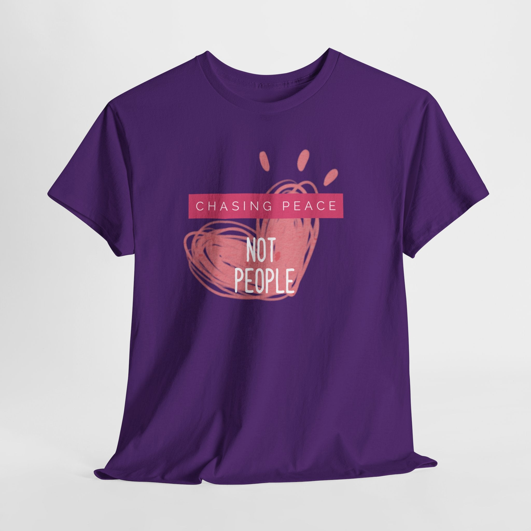 Chasing Peace Not People Tee — Pink Graphic Mental Health Awareness T‑Shirt