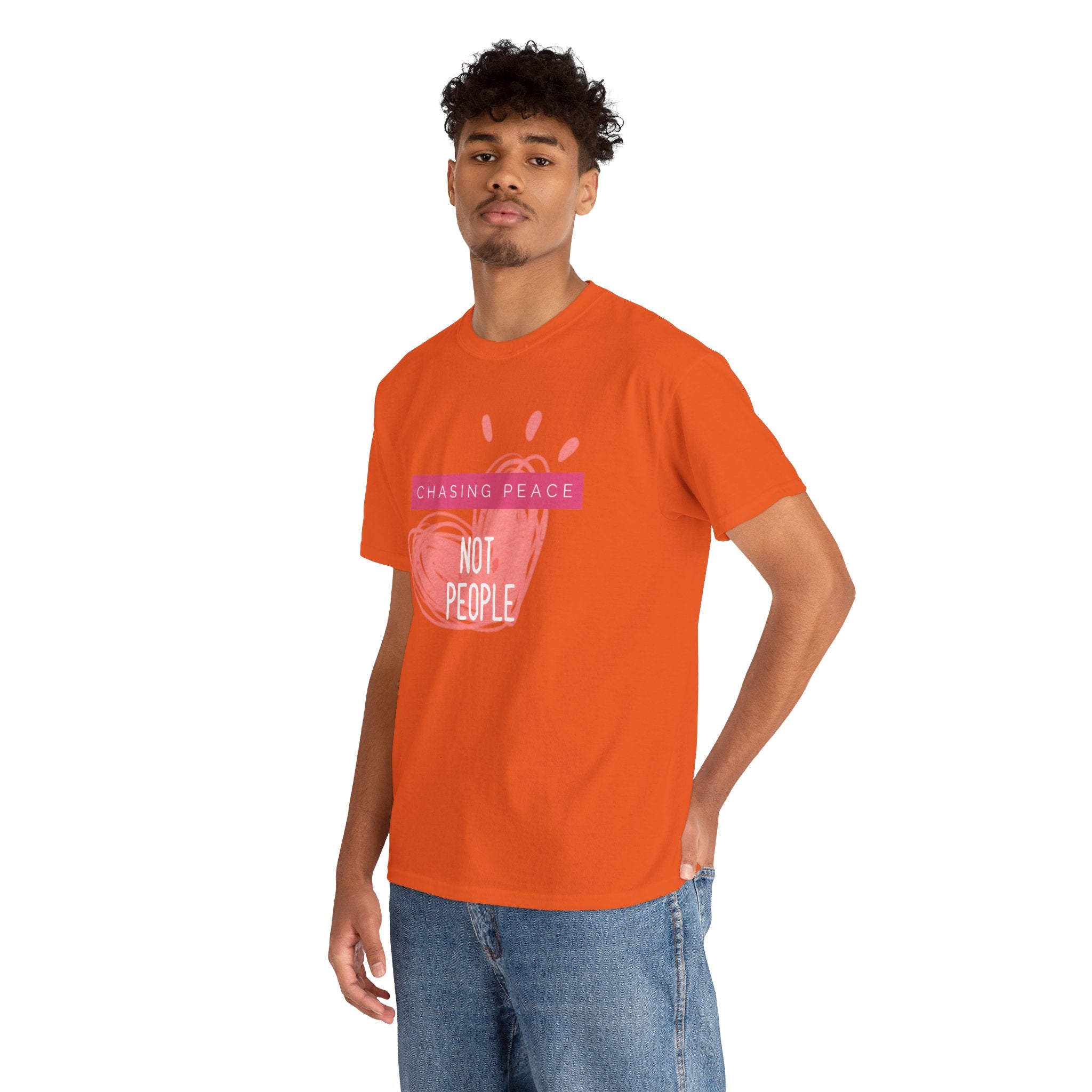 Chasing Peace Not People Tee — Pink Graphic Mental Health Awareness T‑Shirt