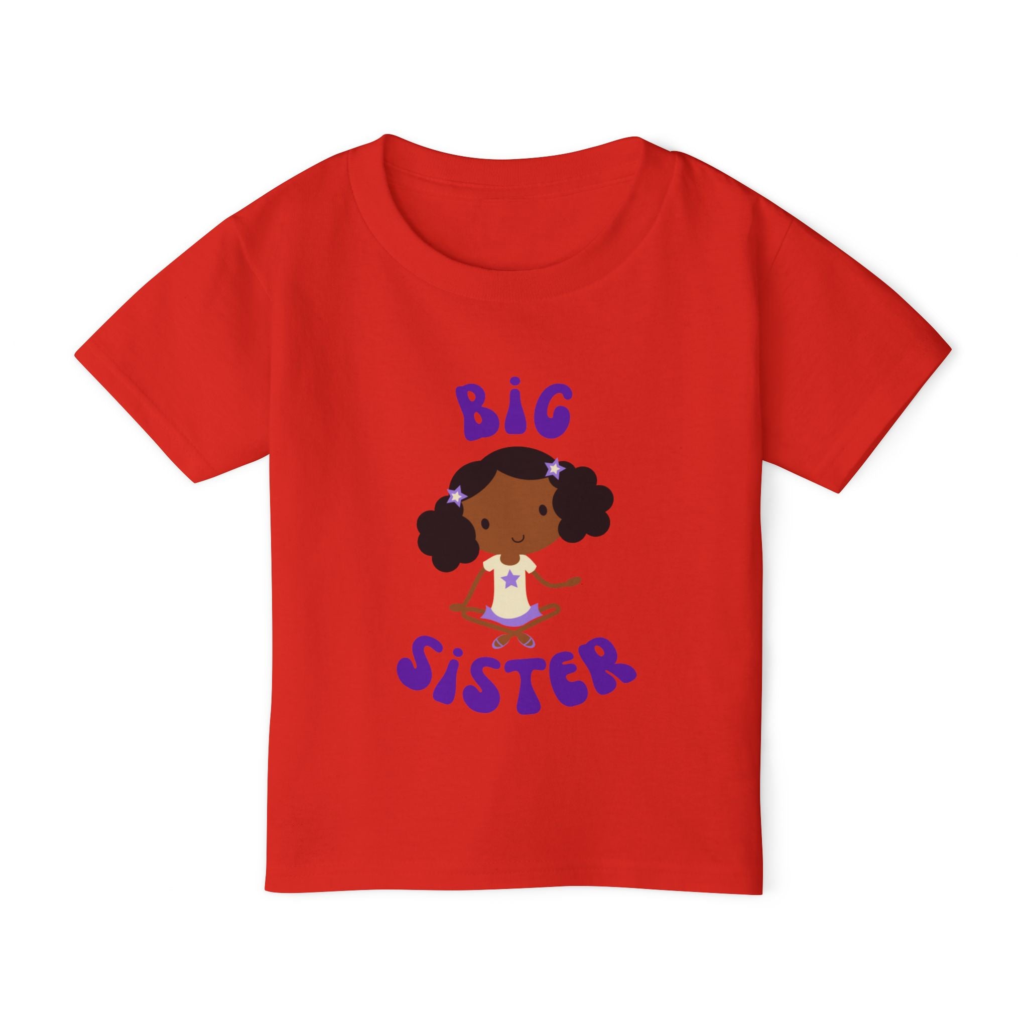 Big Sister Toddler Tee — Cute African American Girl Announcement Shirt