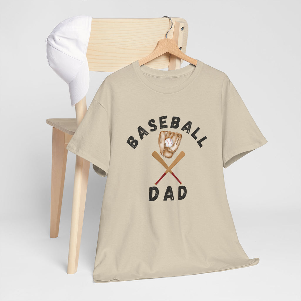 Baseball Dad Tee — Vintage Glove & Crossed Bats Graphic Shirt