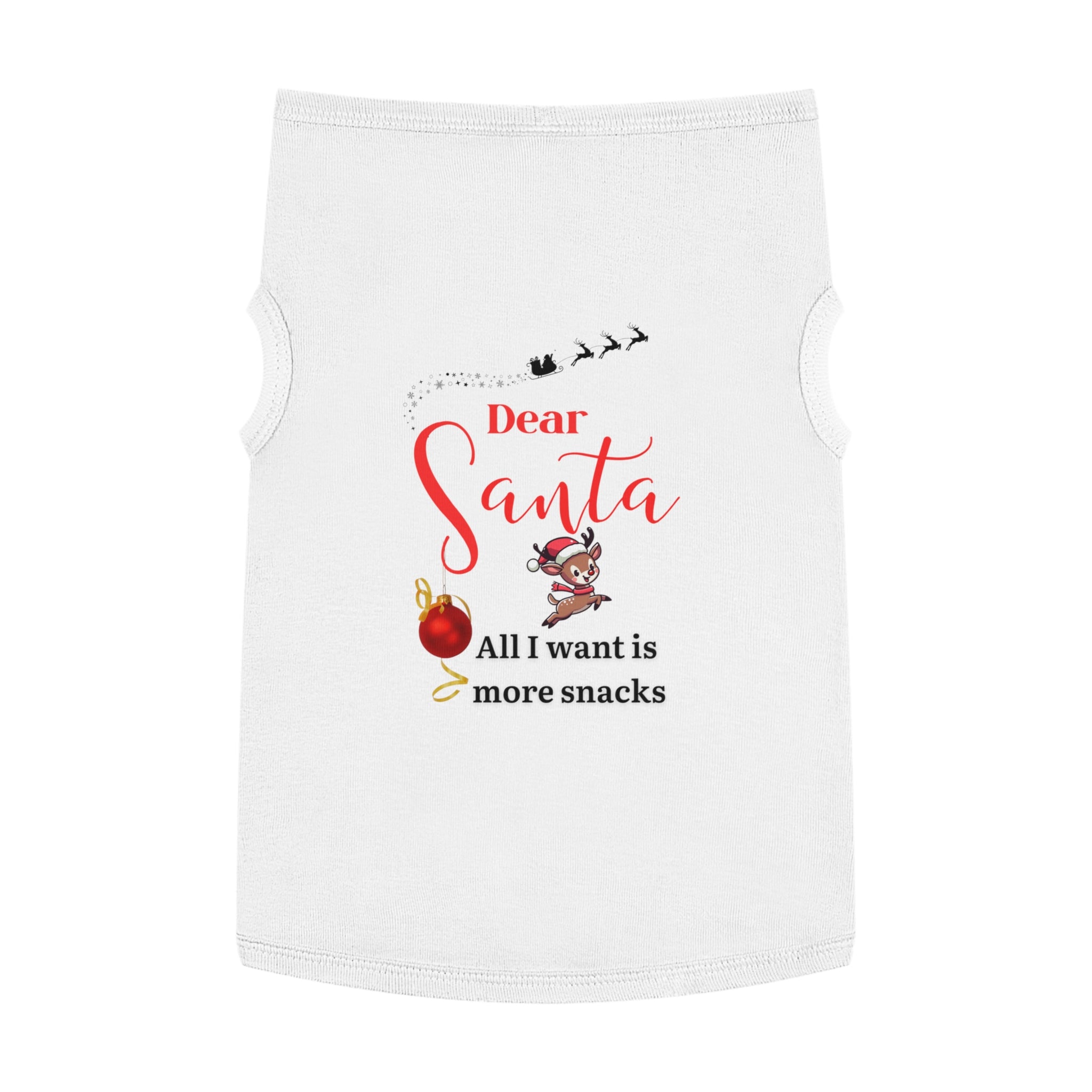Dear Santa, All I want is...Santa Pet Tank Top - Festive Dog Apparel for Christmas, Holiday Outfit, Cute Pet Gift, Funny Pet Clothes, Cute Pet Tank