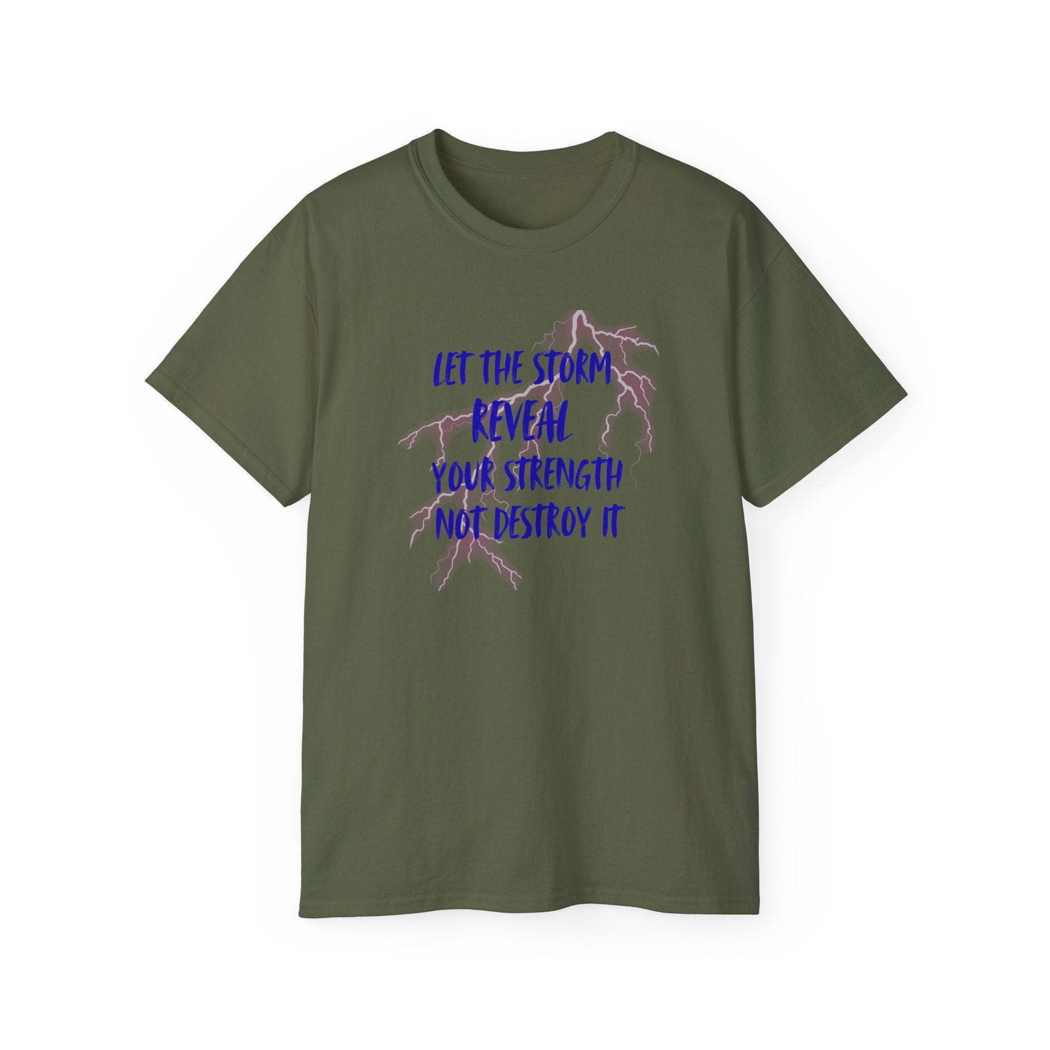 Inspirational Breast Cancer Awareness Tee — "Let the Storm Reveal Your Strength"