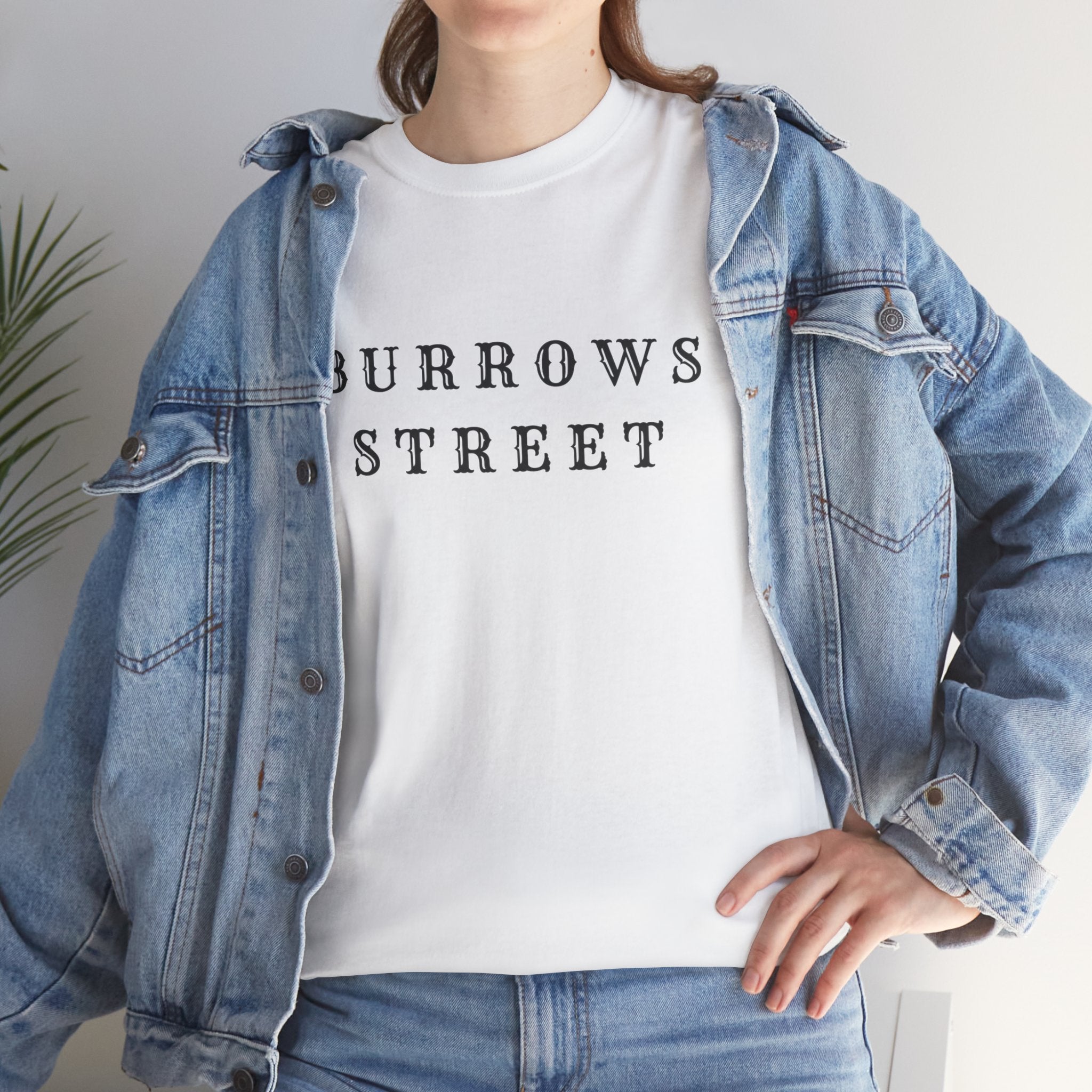 Burrows Street T‑Shirt — Minimalist Vintage Lettering Tee