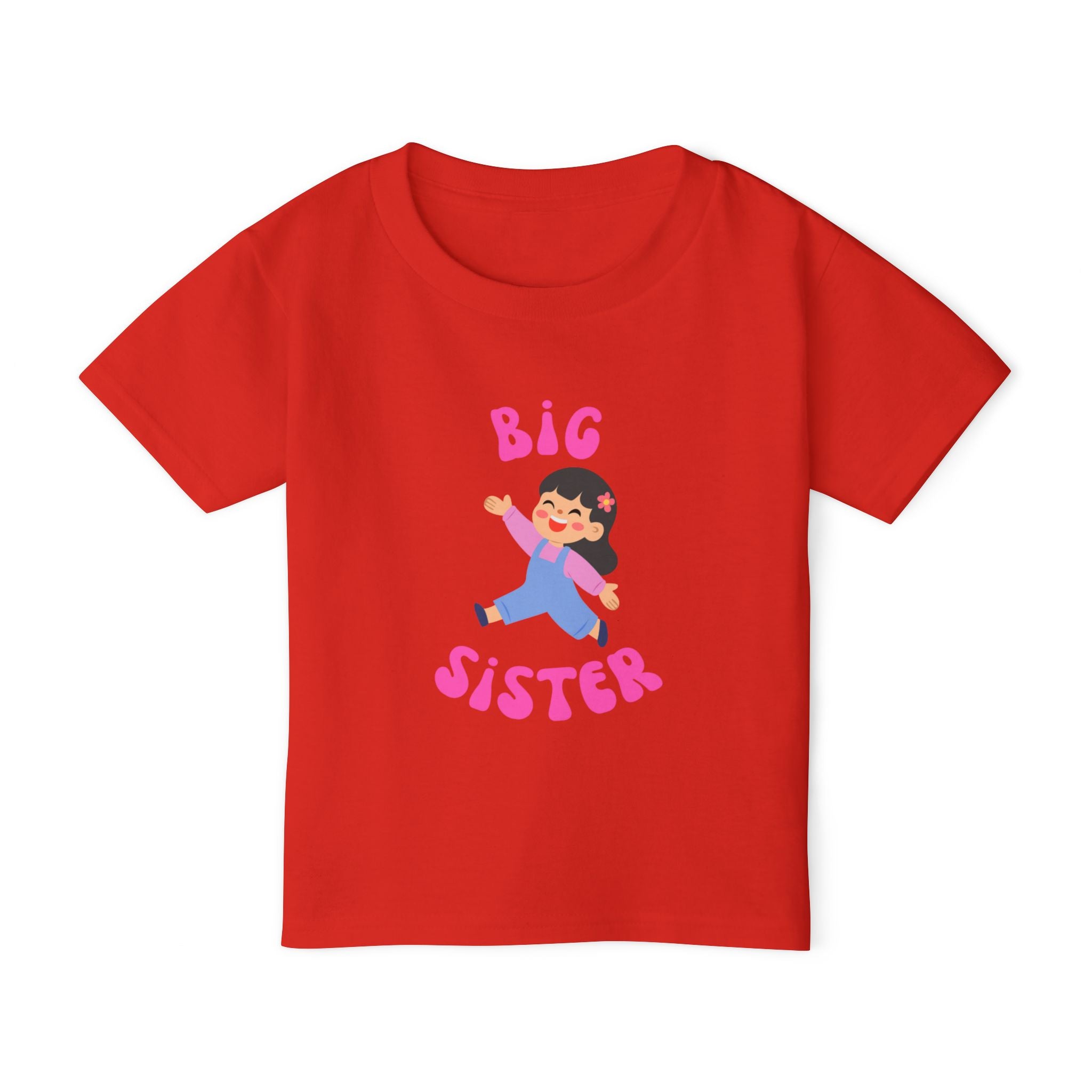 Big Sister Toddler T-Shirt — Cute Cartoon Sibling Announcement Tee