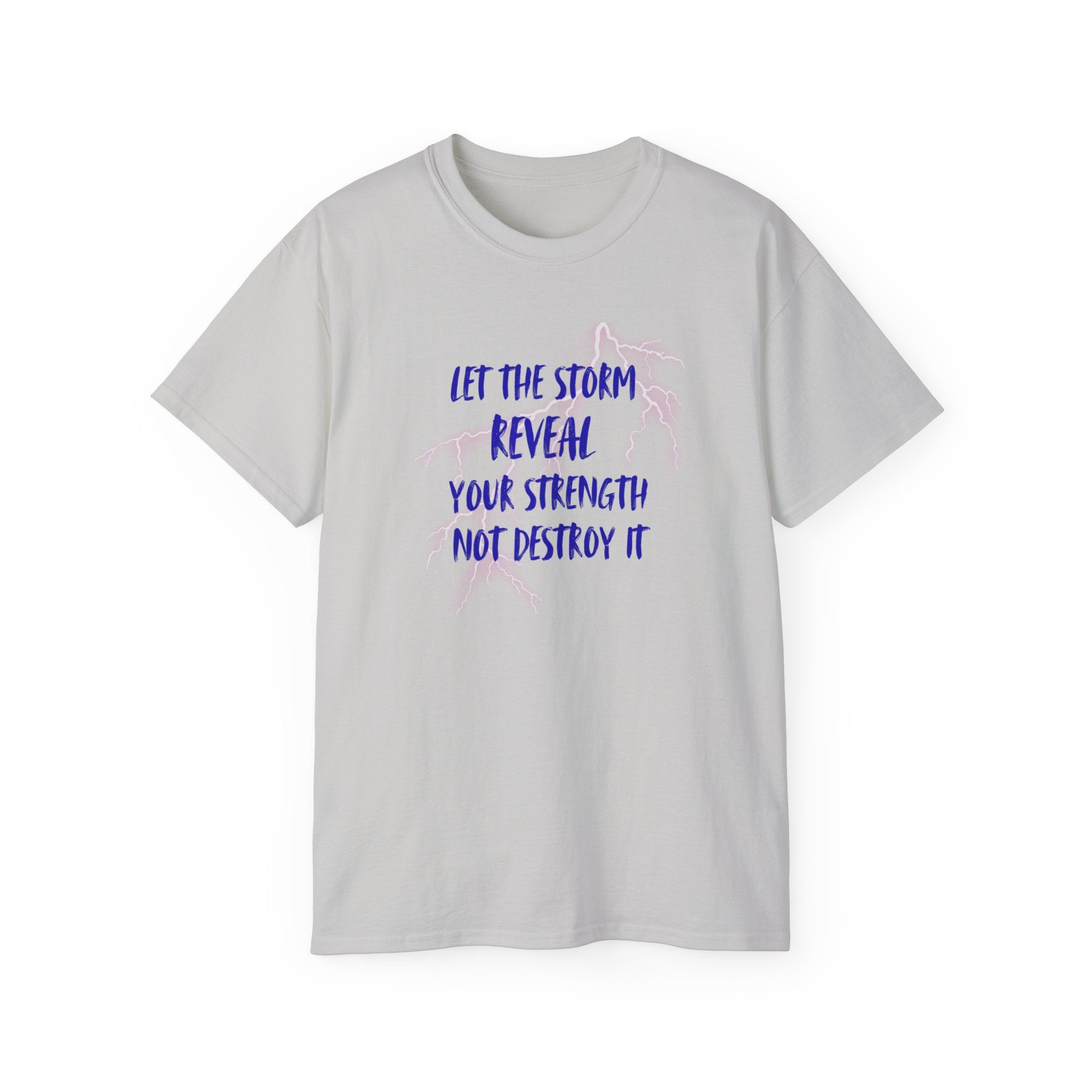 Inspirational Breast Cancer Awareness Tee — "Let the Storm Reveal Your Strength"
