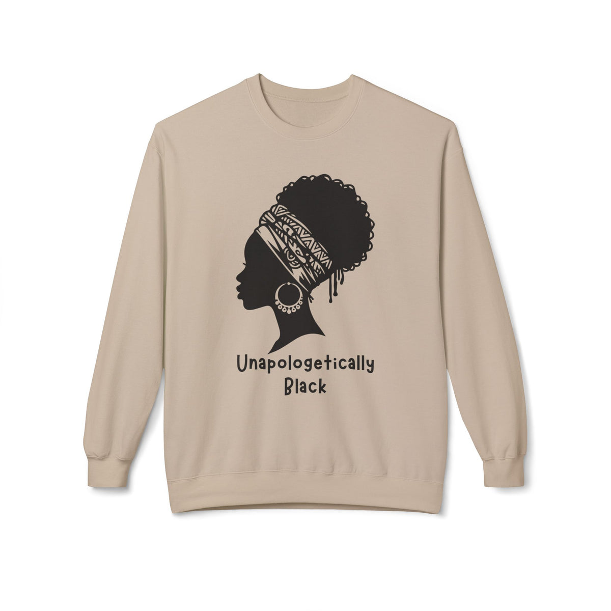 "Unapologetically Black" Graphic Crewneck Sweatshirt — Minimal Line Art Woman