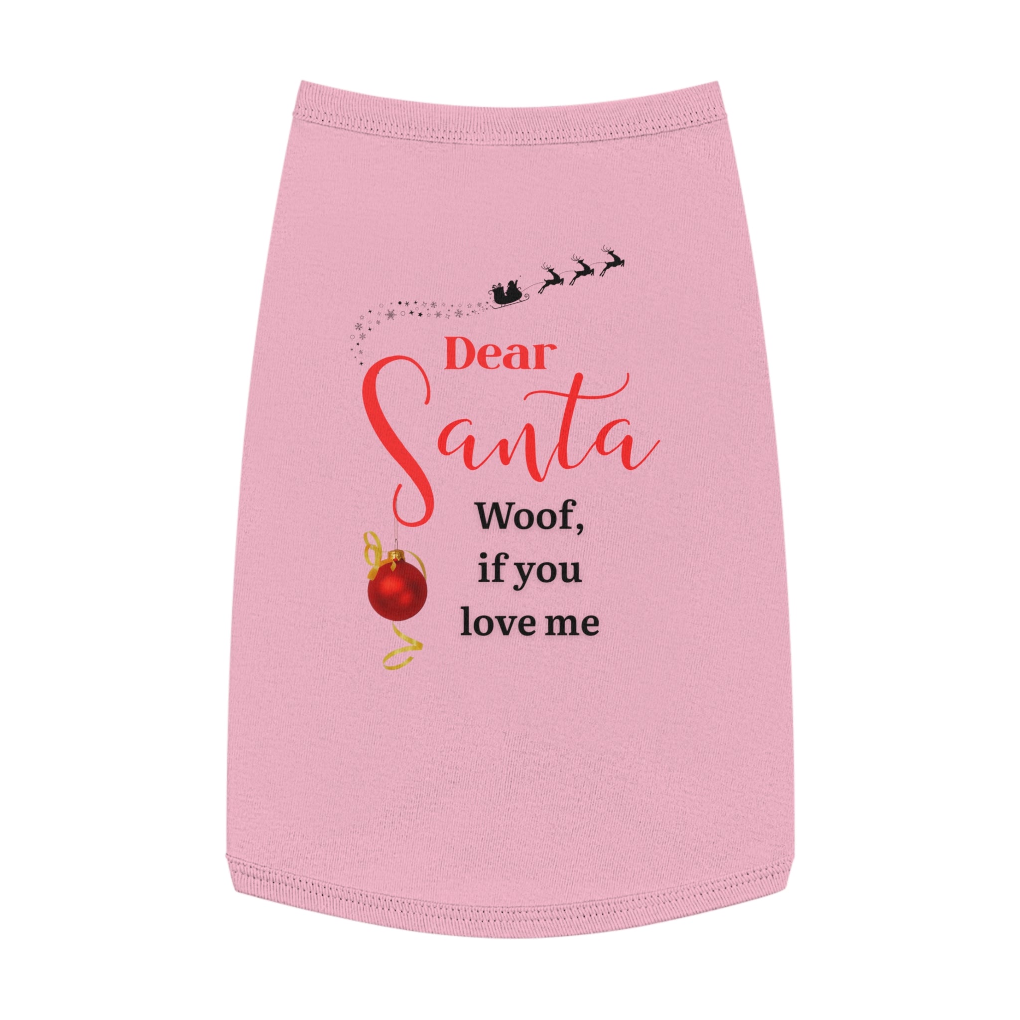 Dear Santa, Woof...Festive Pet Tank Top - "Dear Santa" Design, Christmas Pet Gift, Holiday Apparel, Cute Dog Shirt, Seasonal Canine Wear