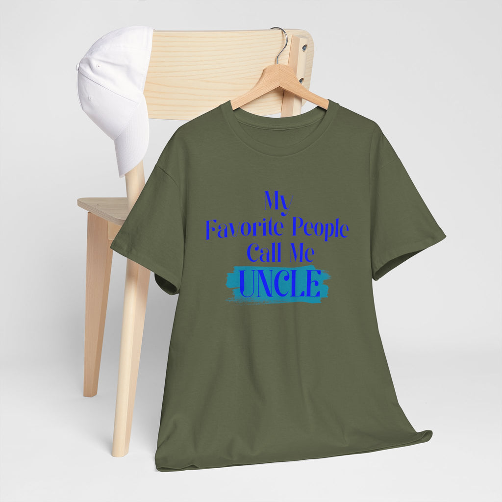Uncle T‑Shirt — "My Favorite People Call Me UNCLE" Blue Brushstroke Tee