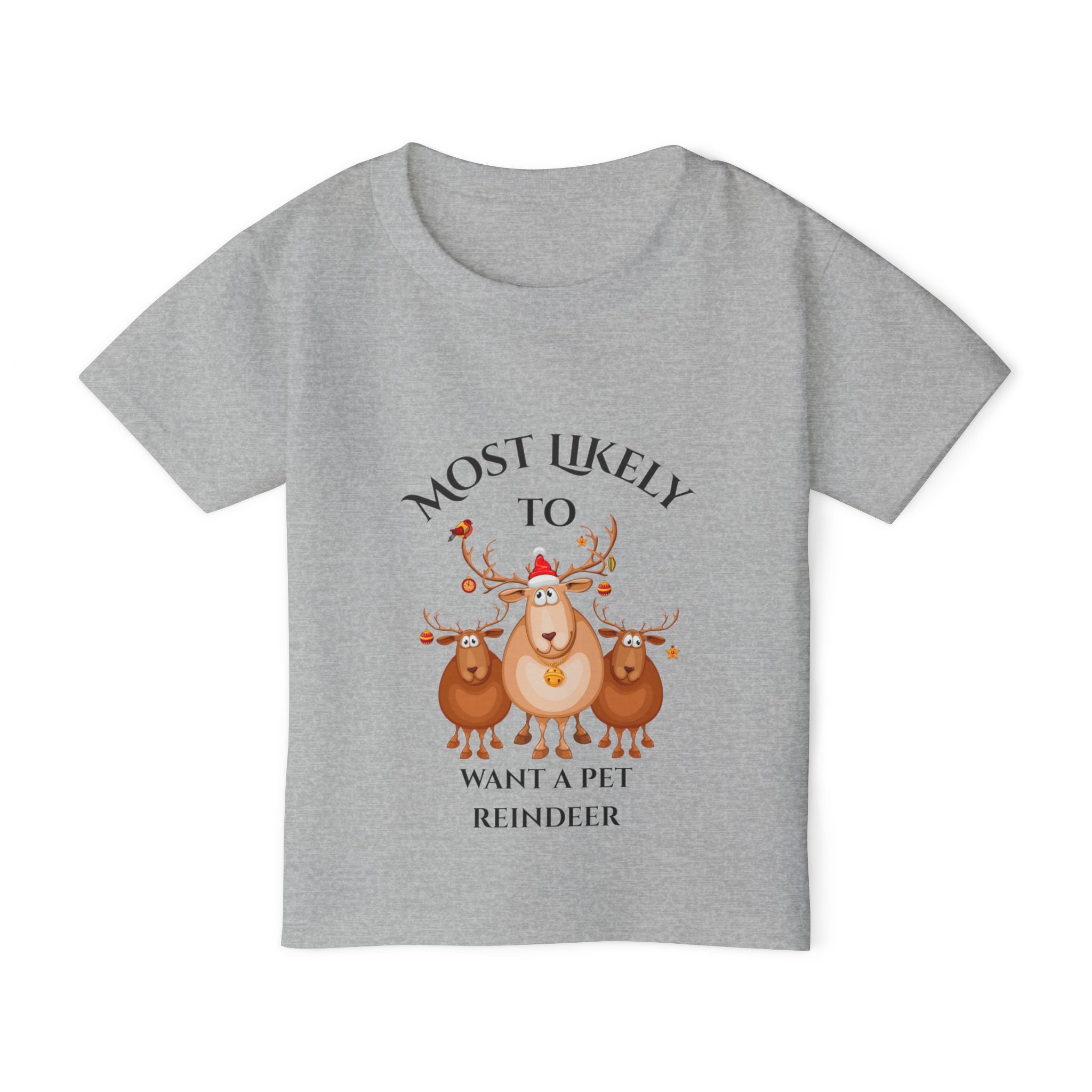 Cute Toddler T-Shirt with 'Most Likely to Want a Pet Reindeer' Design, Christmas Gift, Kids Tee, Holiday Outfit, Fun Playwear, Toddler [...]