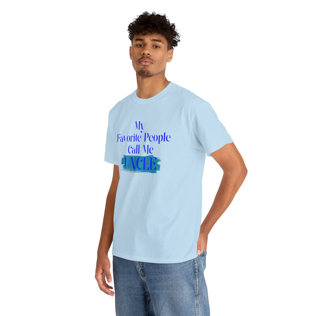 Uncle T‑Shirt — "My Favorite People Call Me UNCLE" Blue Brushstroke Tee