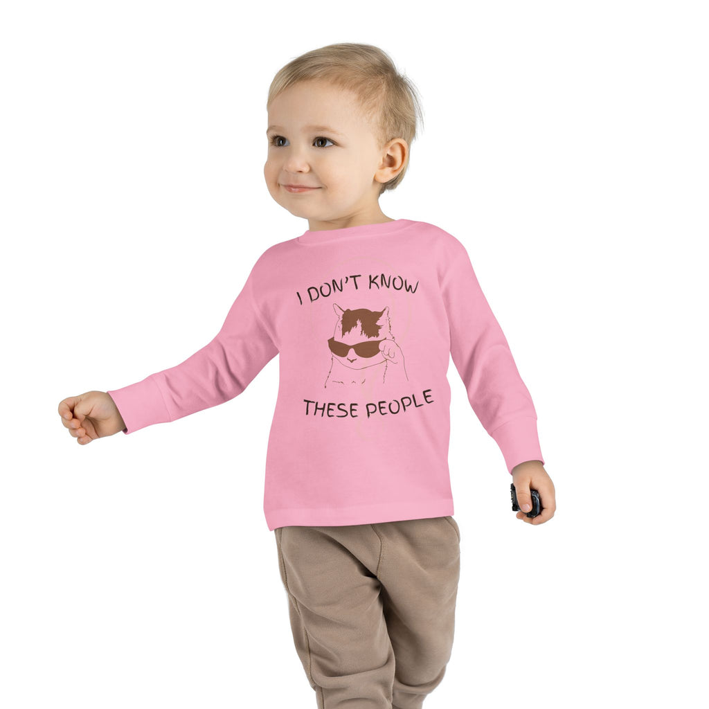 Toddler Long Sleeve Tee — "I Don't Know These People" Funny Kid Graphic Shirt