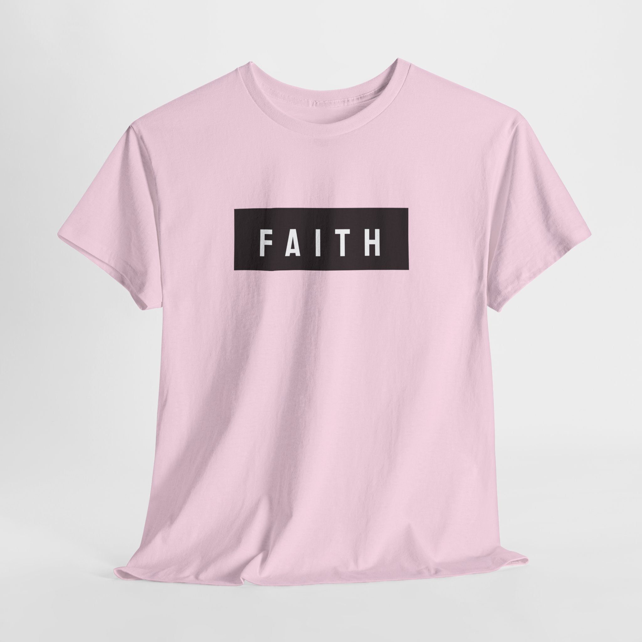 Faith Graphic Tee — Minimal Black Box Christian T-Shirt