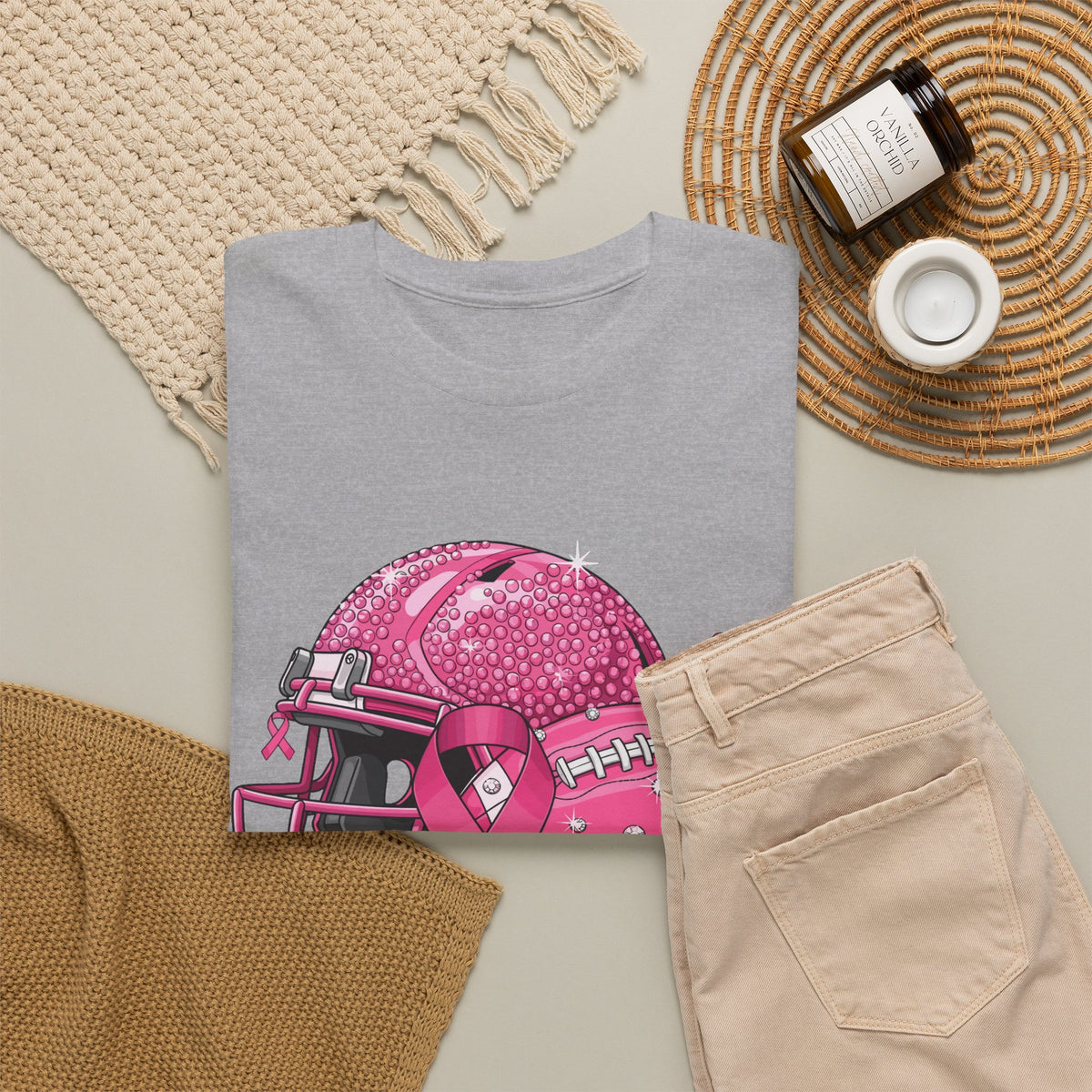 Breast Cancer Awareness Football Helmet T-Shirt