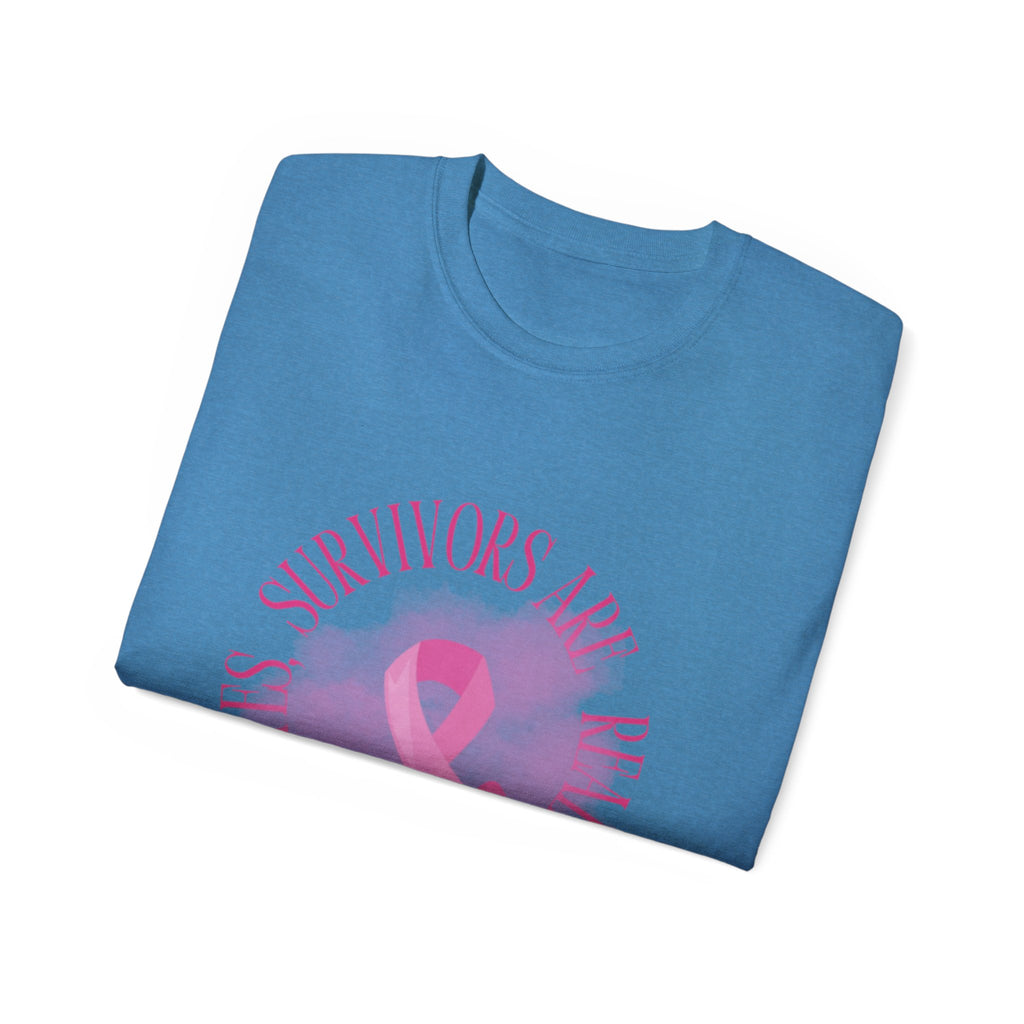 Breast Cancer Survivors Are Real T-Shirt — Pink Ribbon Boxing Gloves Tee
