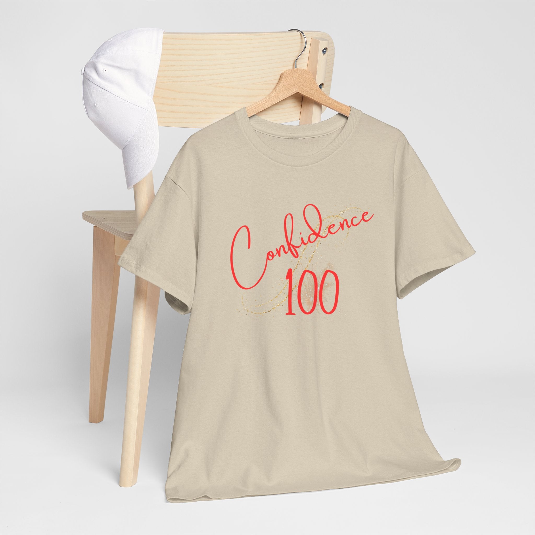 Confidence 100 T-Shirt — Inspirational Script Graphic Tee