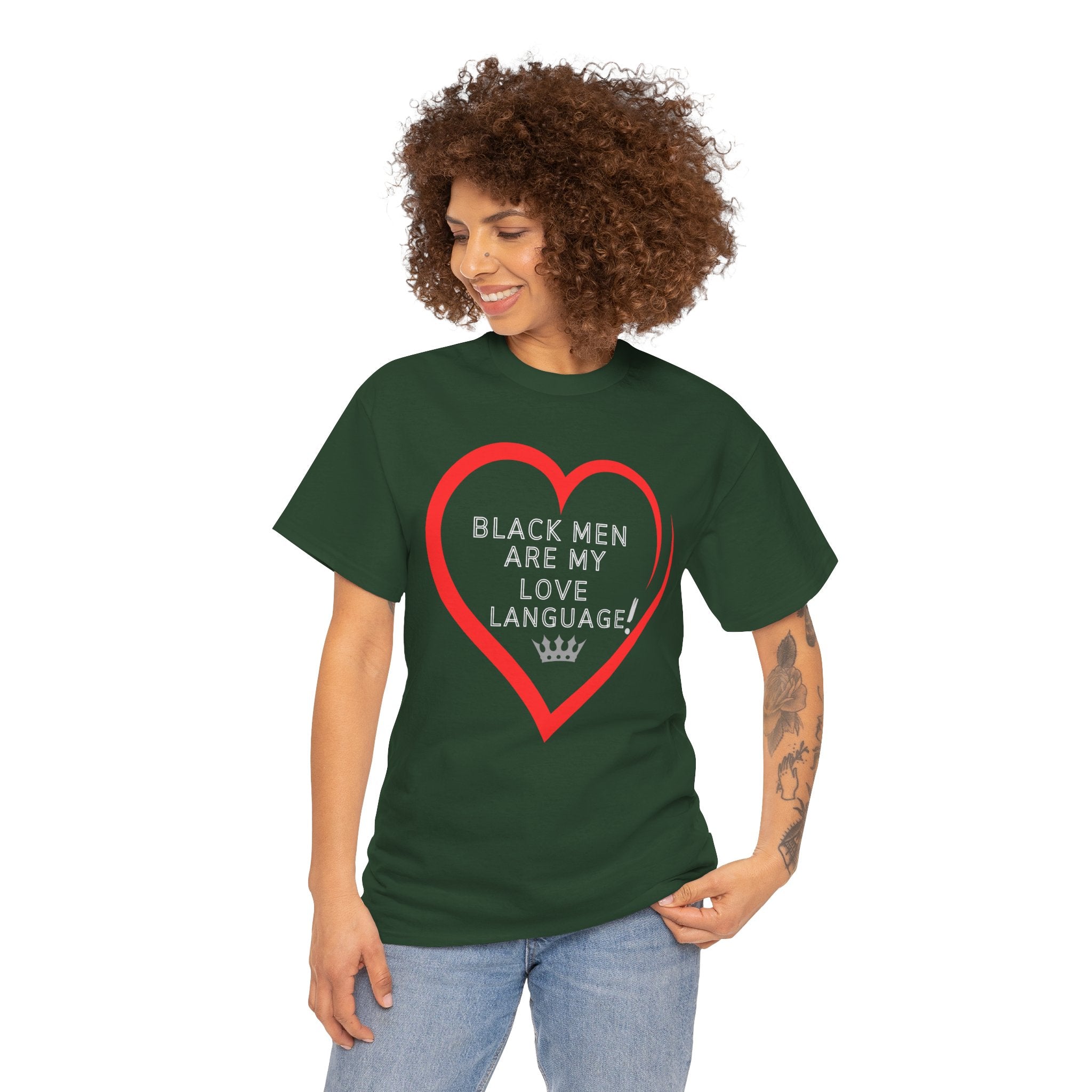 T-Shirt — "Black Men Are My Love Language" Heart Graphic Valentine Tee