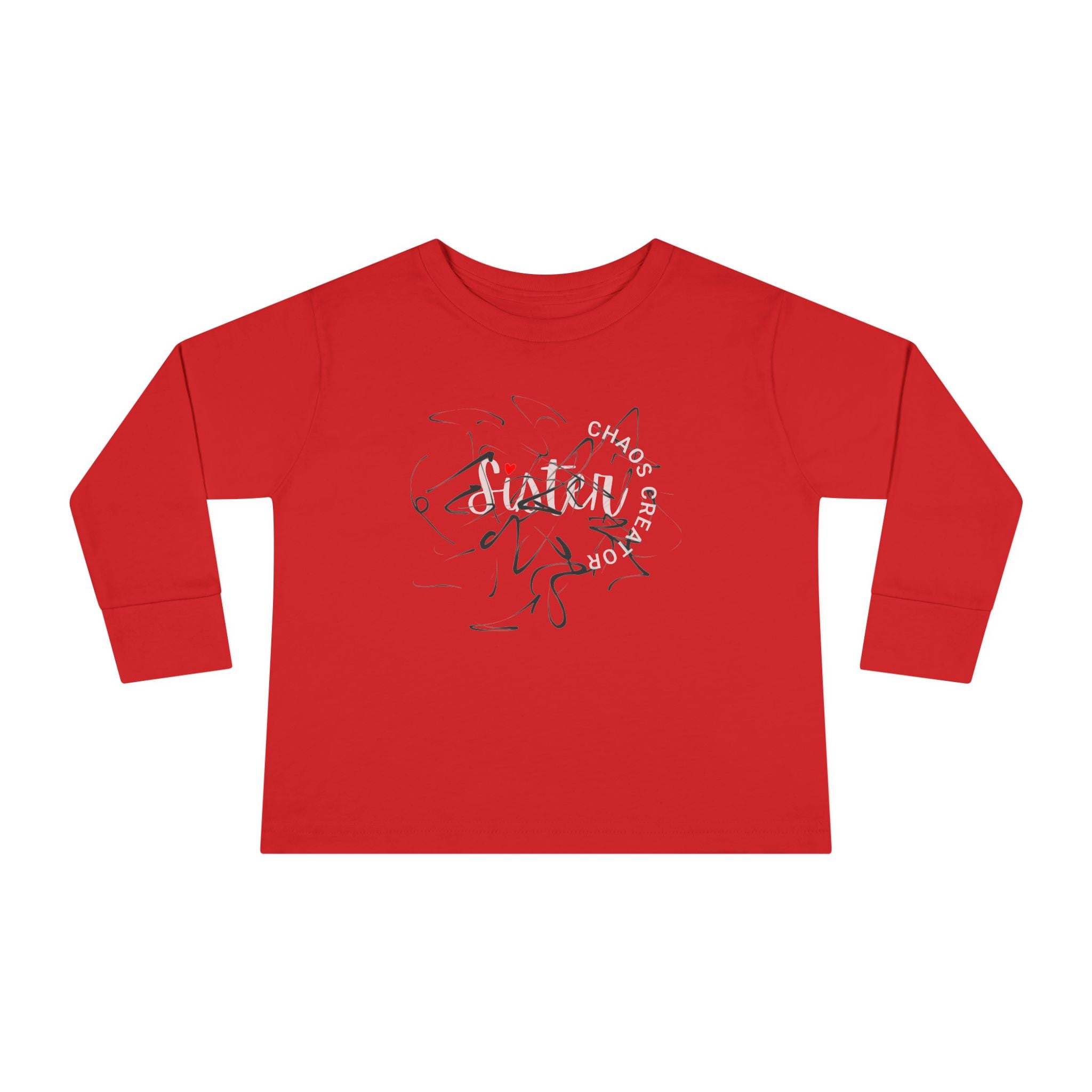 Toddler Long Sleeve Tee — 'Sister Chaos Creator' Toddler Shirt