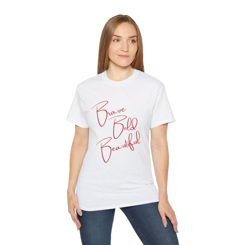 Brave Bold Beautiful Tee — Inspirational Script Women's T‑Shirt