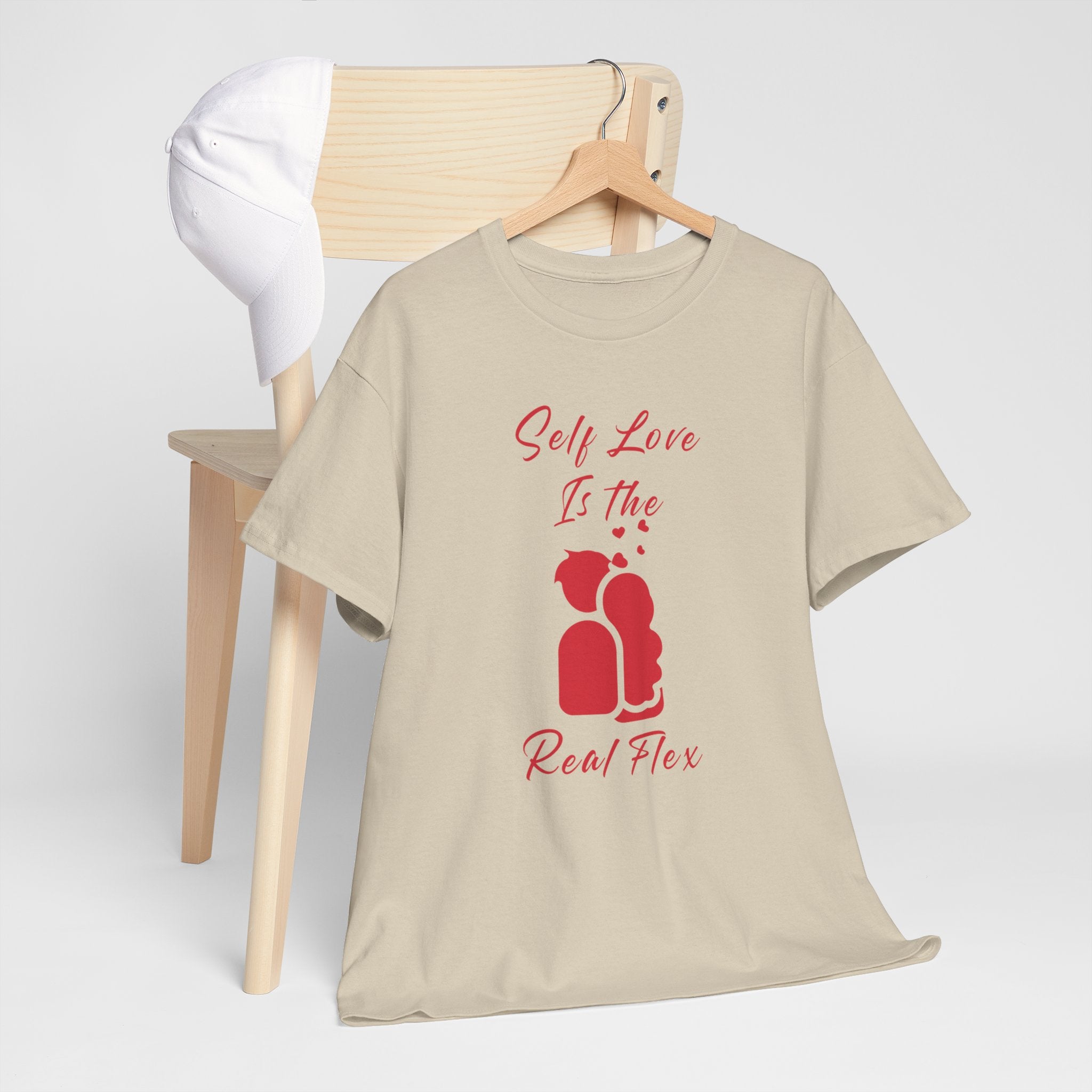 T-Shirt — "Self Love Is The Real Flex" Romantic Couple Graphic Tee