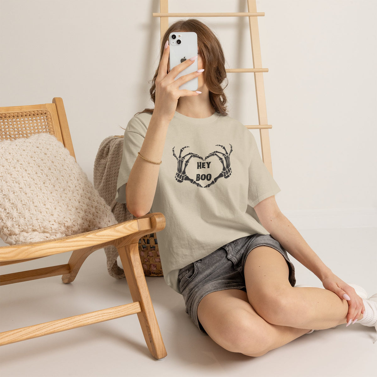 Hey Boo Skeleton Heart T-Shirt