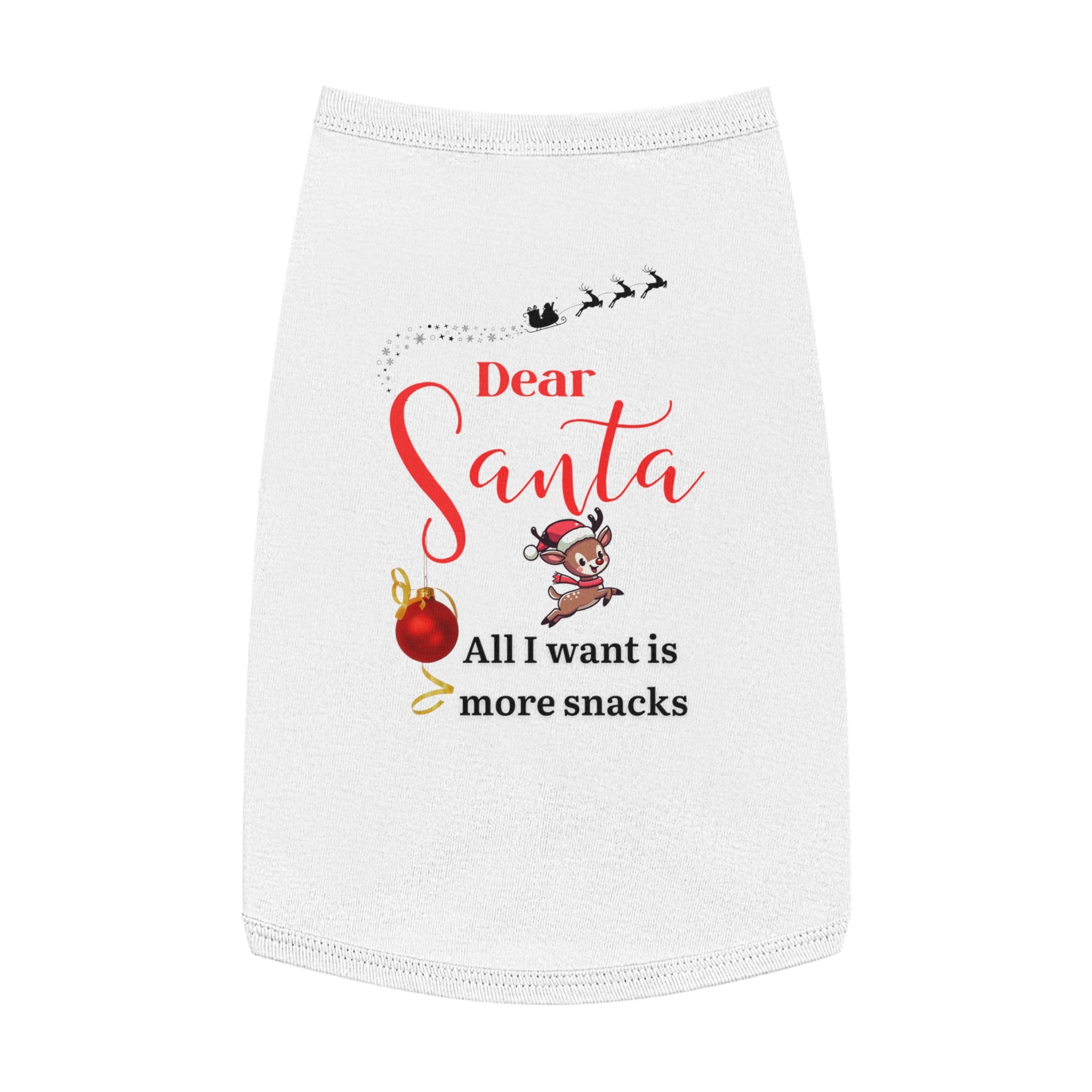 Dear Santa, All I want is...Santa Pet Tank Top - Festive Dog Apparel for Christmas, Holiday Outfit, Cute Pet Gift, Funny Pet Clothes, Cute Pet Tank