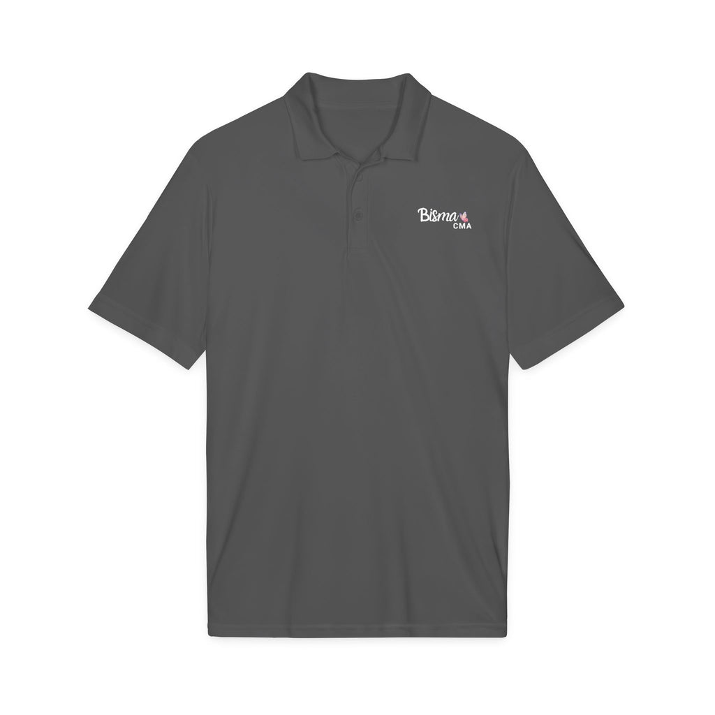 Bisma Embroidered CMA Polo Shirt — 'Butterfly' Logo Performance Golf Polo