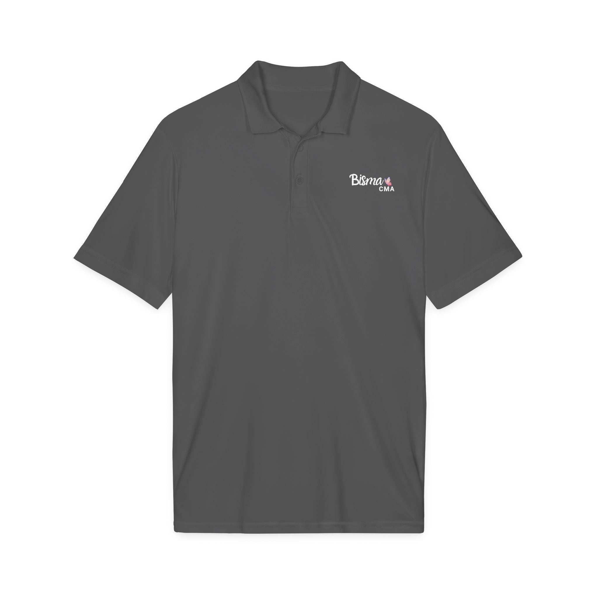 Bisma Embroidered CMA Polo Shirt — 'Butterfly' Logo Performance Golf Polo