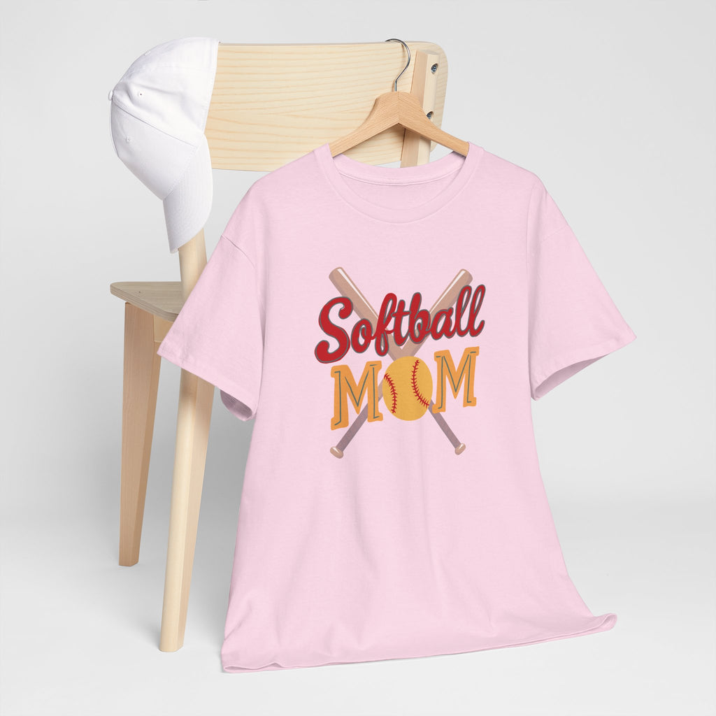 Softball Mom T‑Shirt — Retro Crossed Bats & Ball Tee for Proud Moms