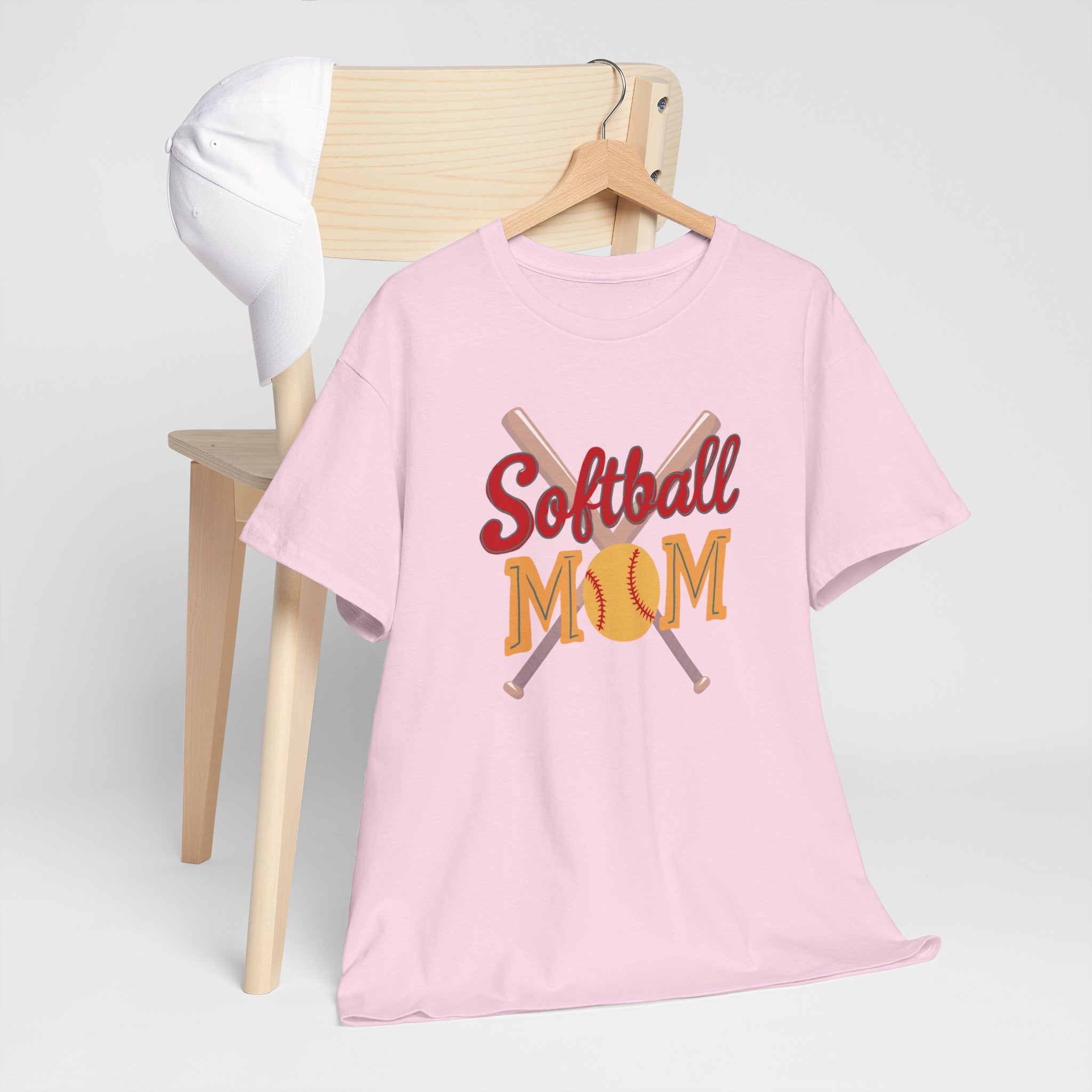 Softball Mom T‑Shirt — Retro Crossed Bats & Ball Tee for Proud Moms