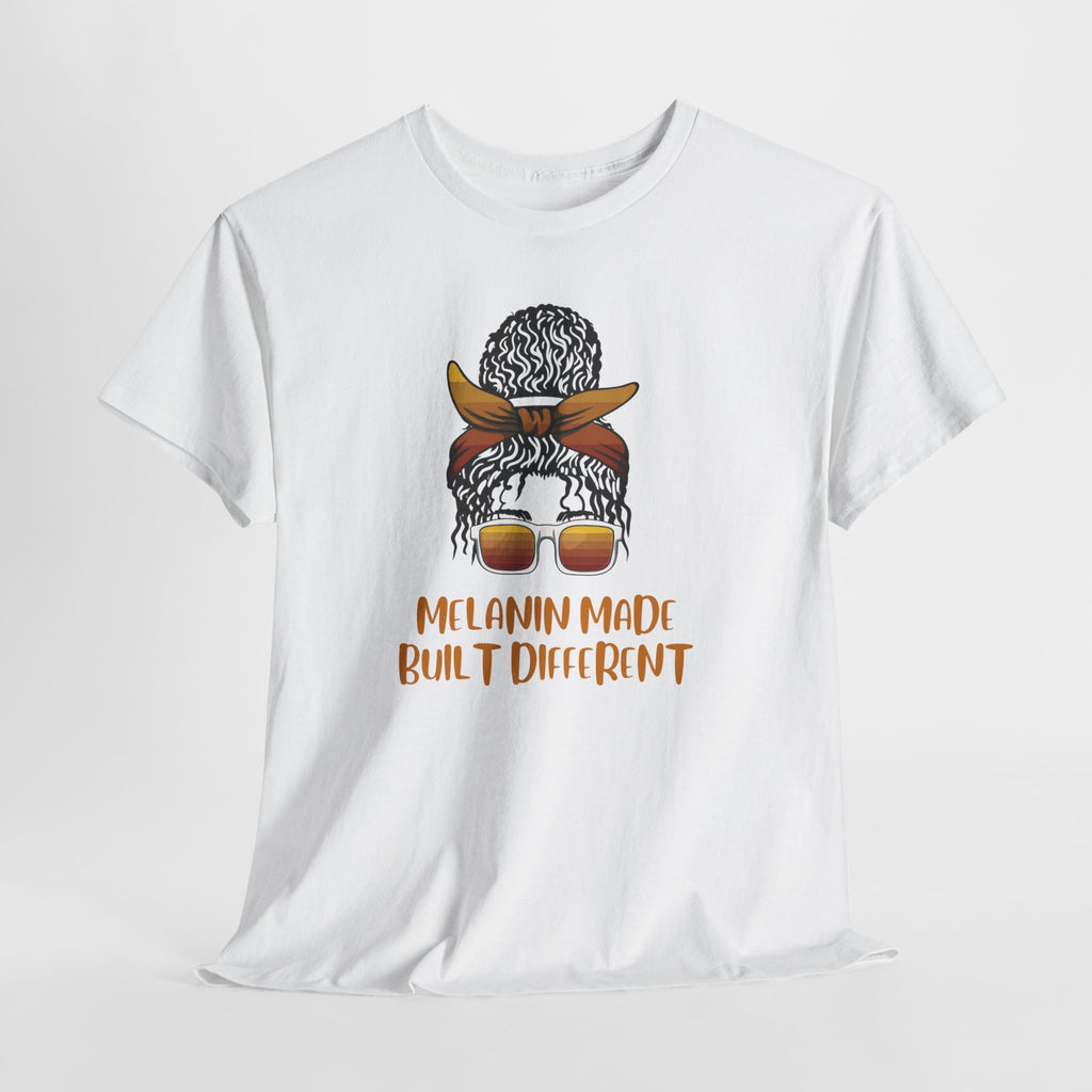 T-Shirt — "Melanin Made, Built Different" Graphic Tee