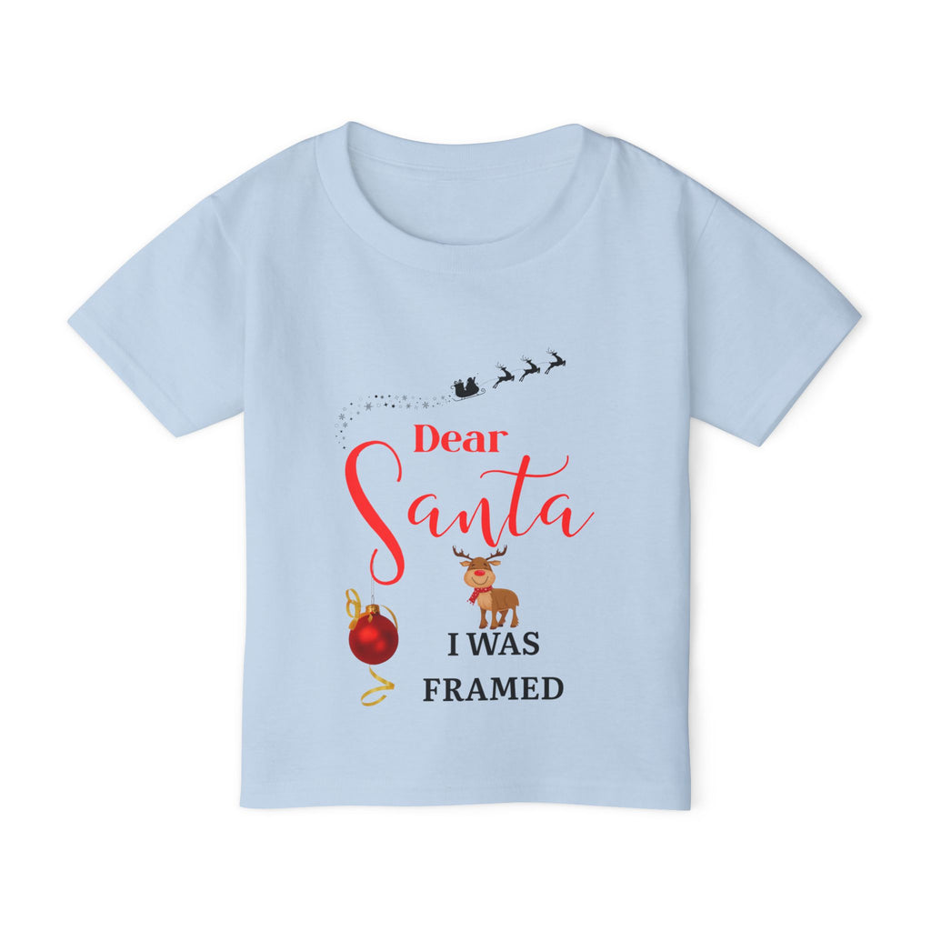 Dear Santa, I was framed Toddler T-Shirt, Christmas Gift, Kids Holiday Shirt, Cute Festive Tee, Toddler Apparel