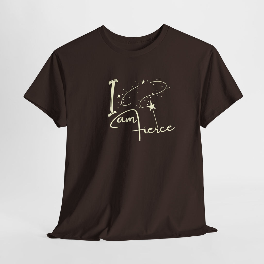 I Am Fierce Graphic Tee — Pink Starry Feminine T‑Shirt